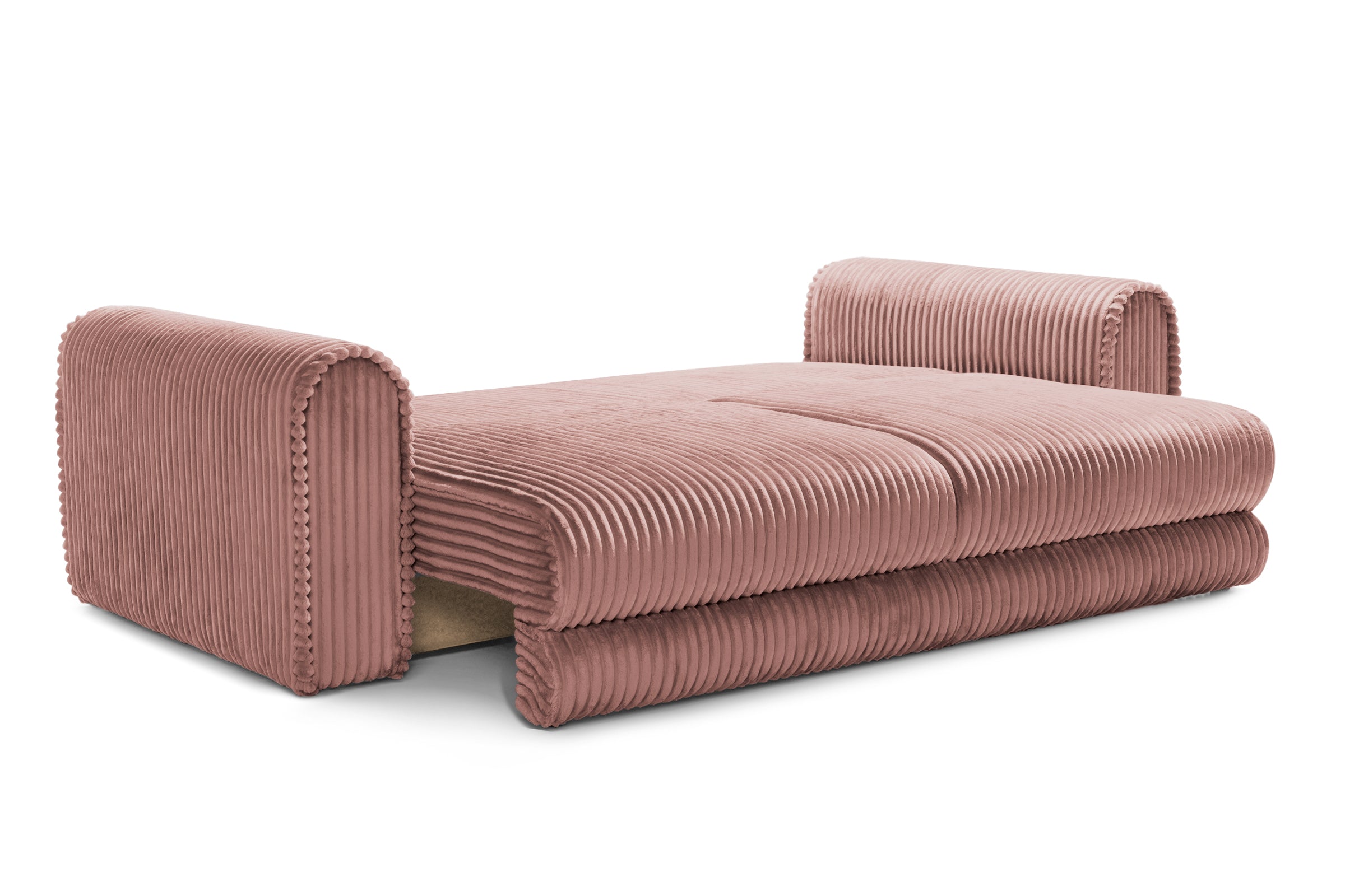 Canapea Extensibilă 3 locuri FELLINI, cu ladă depozitare, 243x108x90 cm, #color_Roz-Tilia