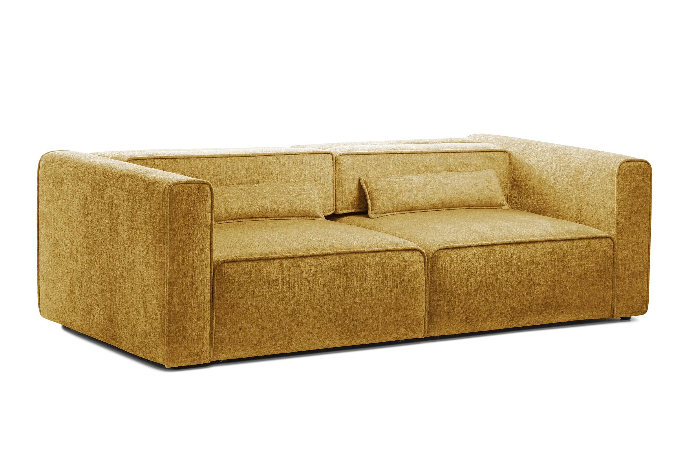 Canapea Extensibilă 3 locuri ZANETTO, cu 2 lăzi depozitare, 240x100x70 cm, #color_Galben-Onyx