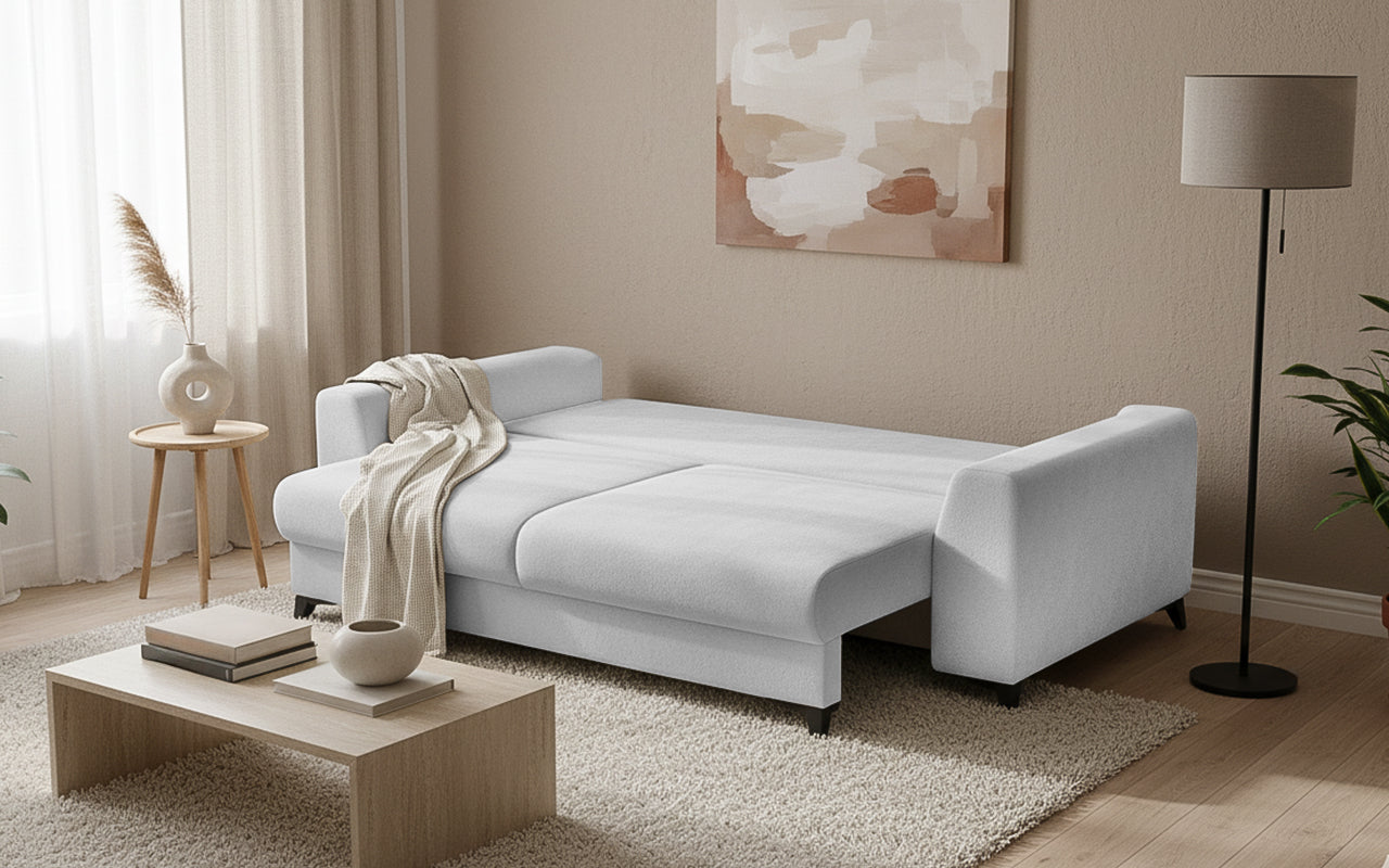 Canapea Extensibilă 3 locuri TIVOLI, 240x105x95 cm, #color_Gri-Argintiu-Mystery