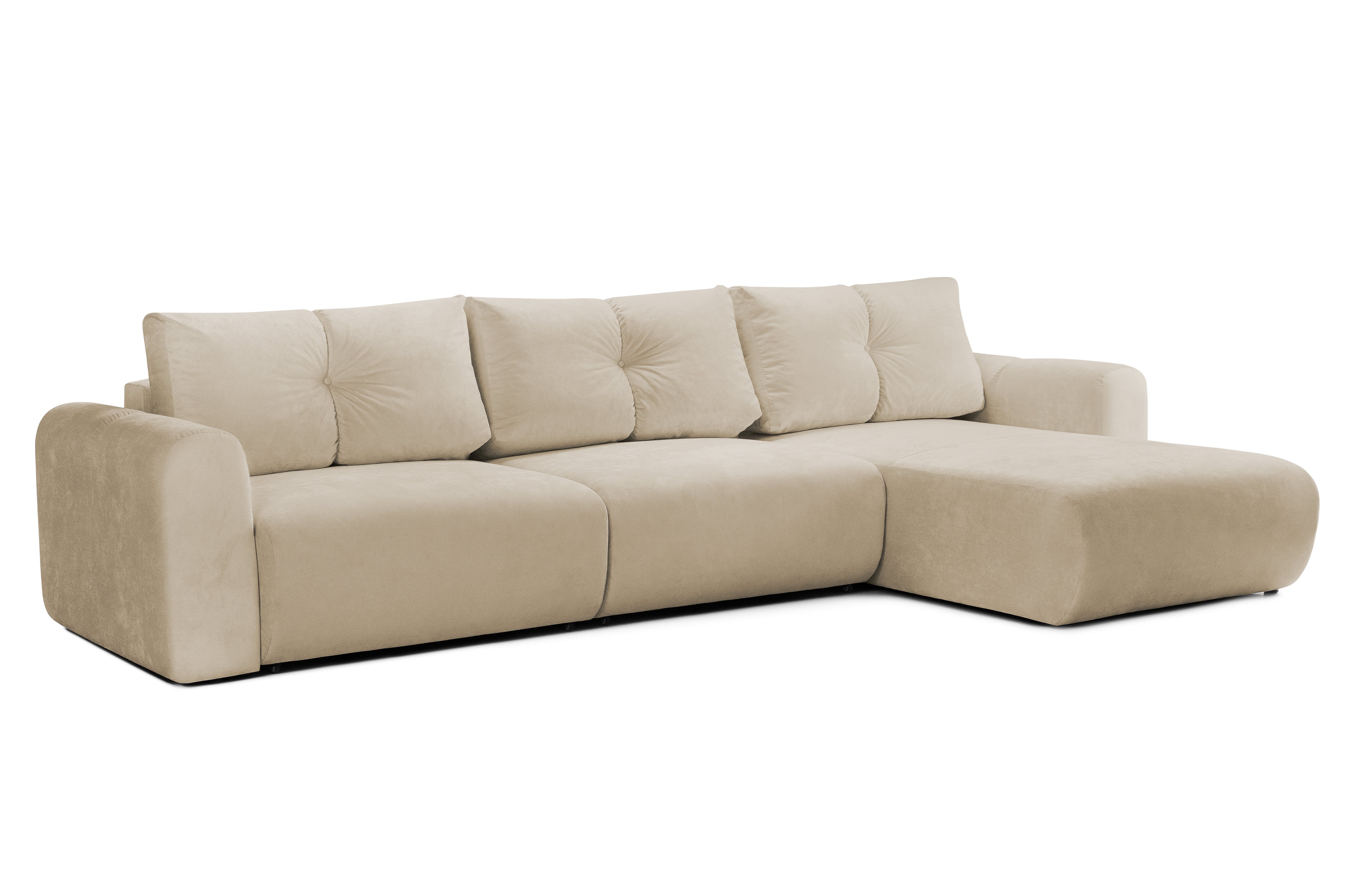 Colțar Extensibil GEORGIA, cu 2 lăzi depozitare, șezlong interschimbabil, 348x190x87 cm, #color_Bej-Havana