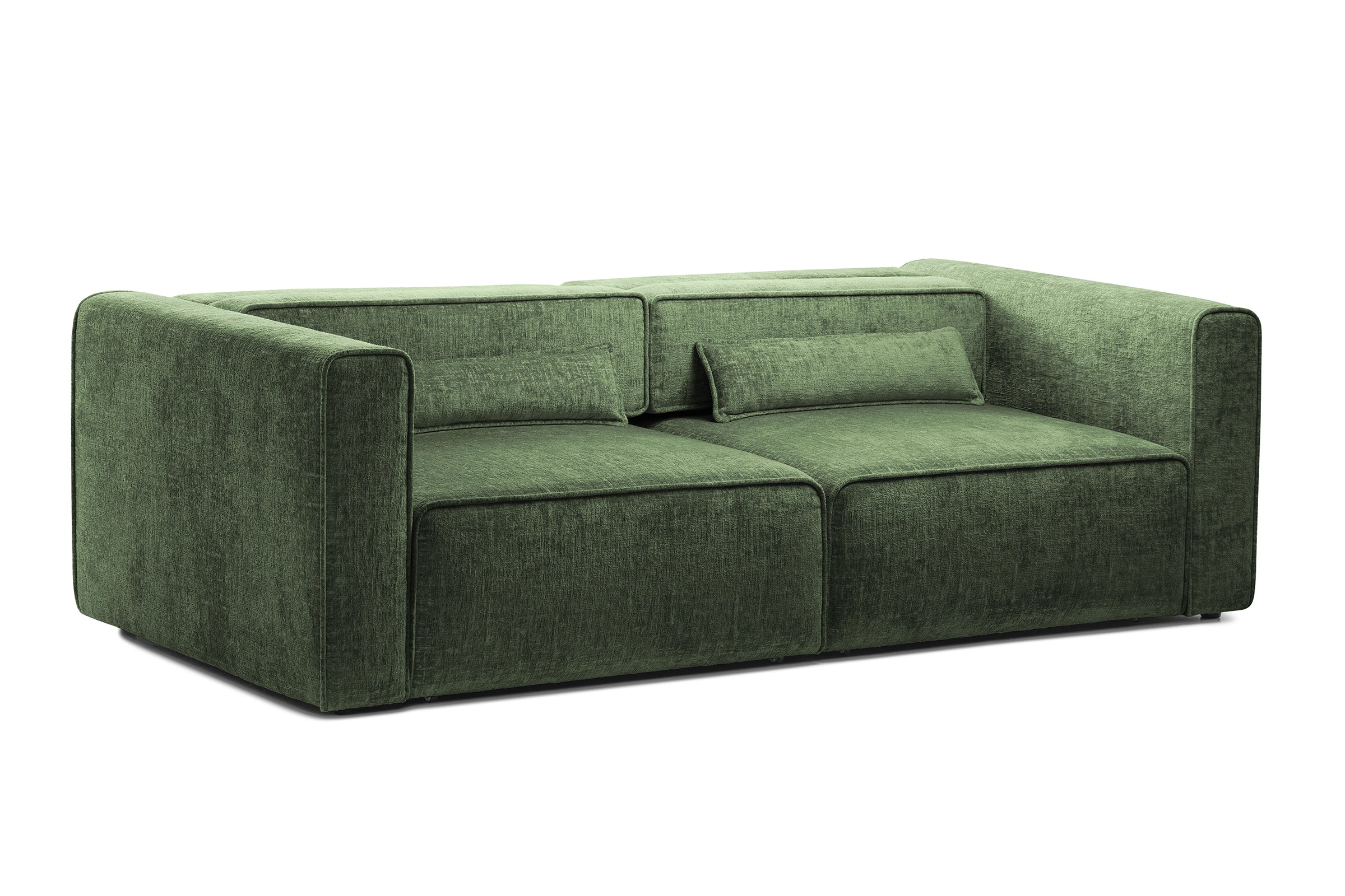 Canapea Extensibilă 3 locuri ZANETTO, cu 2 lăzi depozitare, 240x100x70 cm, #color_Verde-Onyx