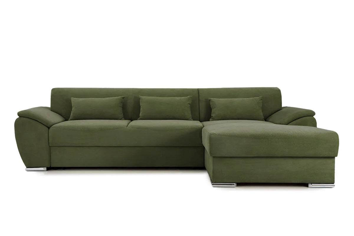 Colțar Extensibil PICASSO, cu ladă de depozitare, variante stânga/dreapta 300x170x80 cm #color_Verde-Enjoy