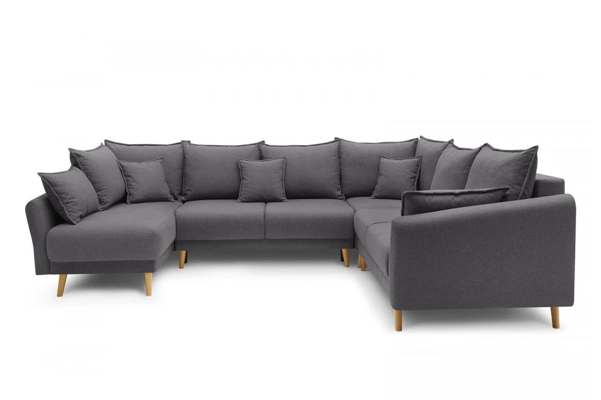 Colțar Panoramic Extensibil JULIET, cu ladă de depozitare, variante stânga/dreapta, 316x246x95 cm - Prestigehome.ro - Canapea - Prestige #color_Gri-Inchis-Como