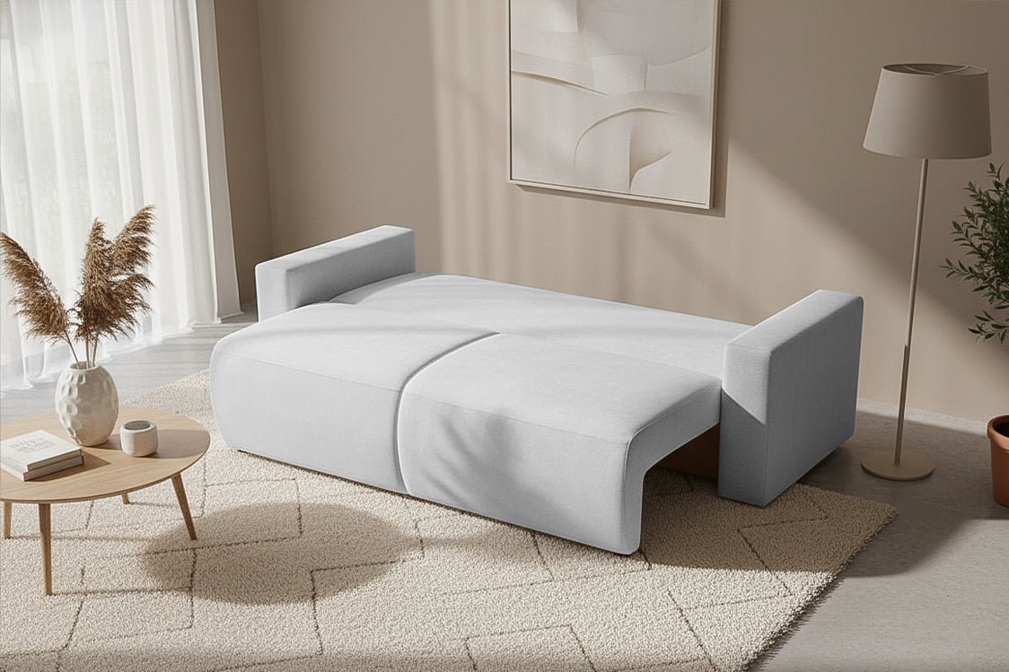 Canapea Extensibilă 3 locuri KENZO, 235x100x93 cm, #color_Gri-Argintiu-Memphis