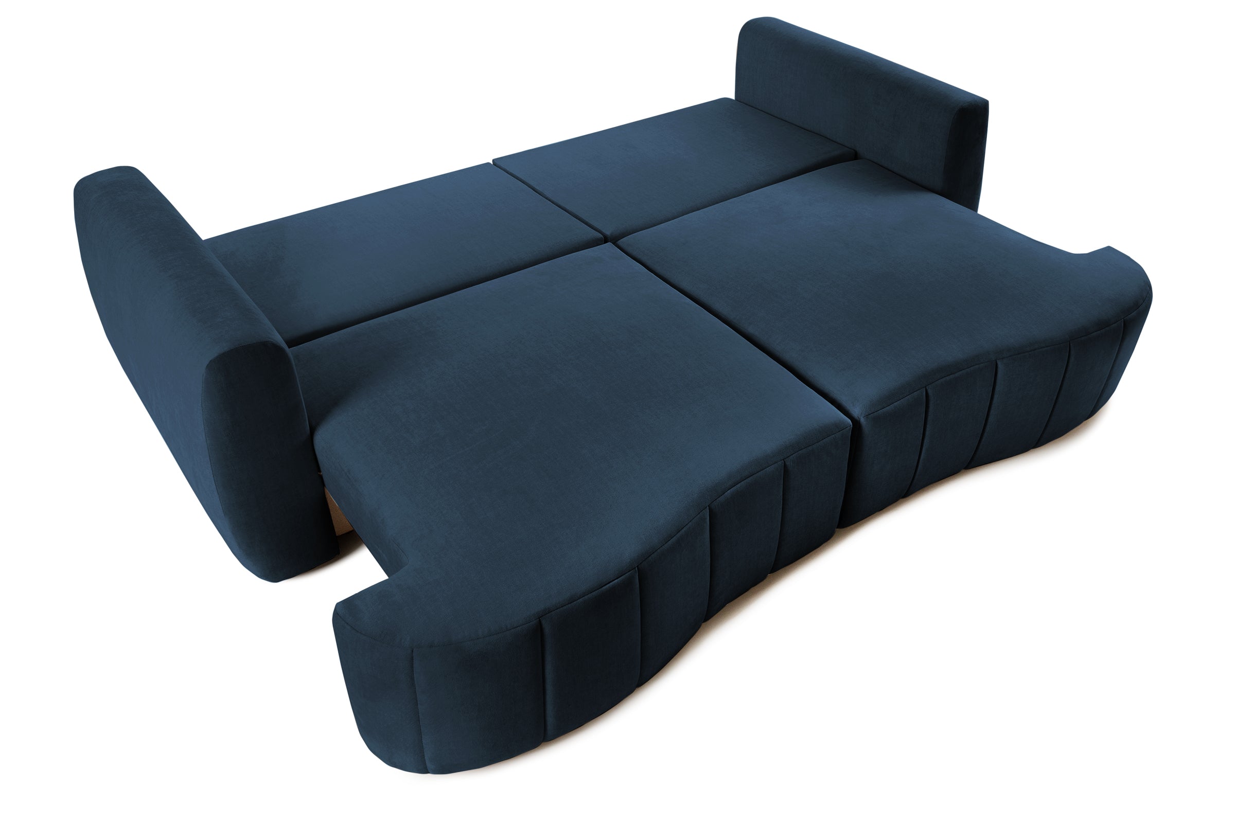 Canapea Extensibilă 3 locuri SAMBA, cu 2 lăzi depozitare, 242x127x90 cm, #Color_Albastru-Vogue