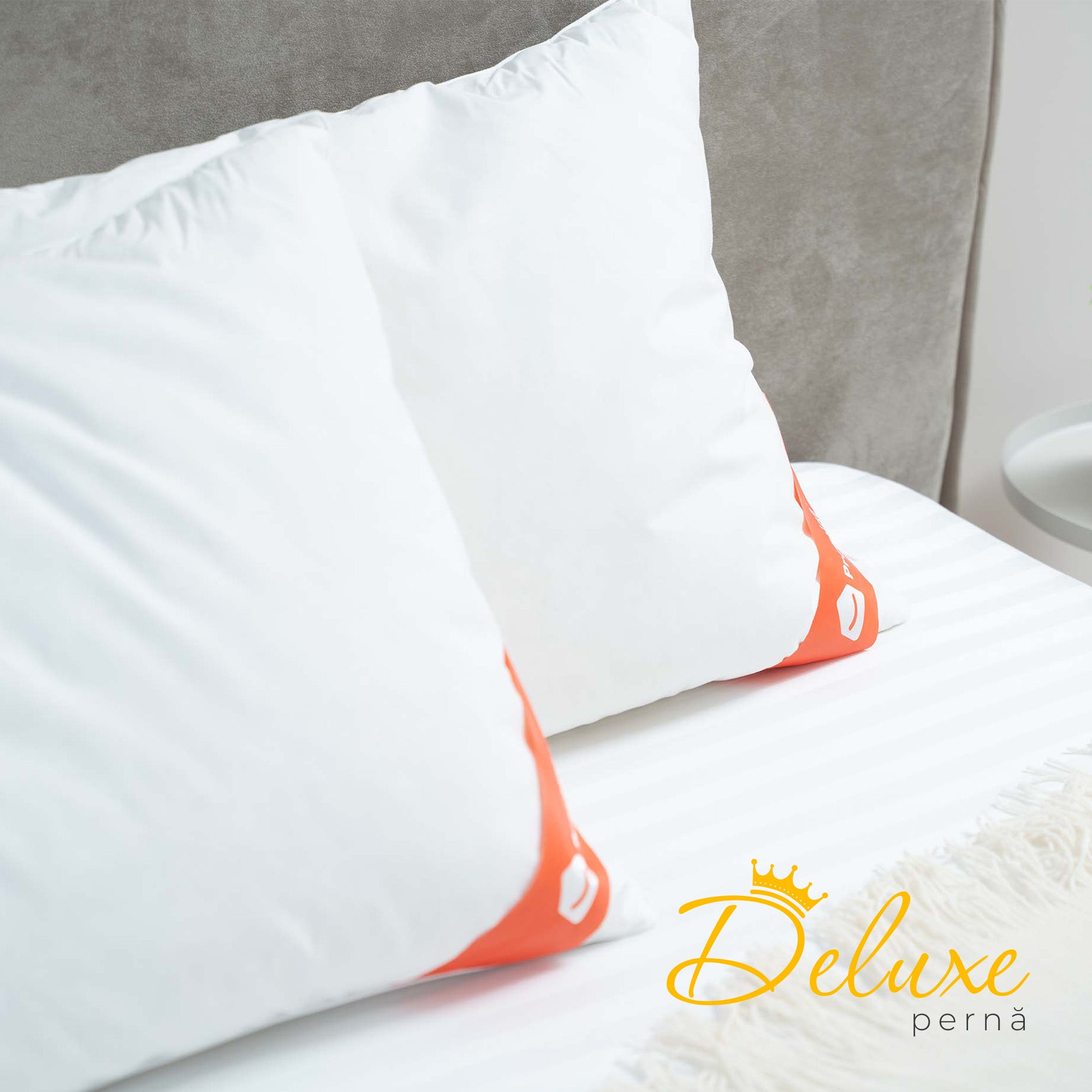Set 4 x Perne Deluxe cu pene și puf de gâscă, husă bumbac, 50x70 cm-Seturi Perne-Prestige Home-Prestige Home