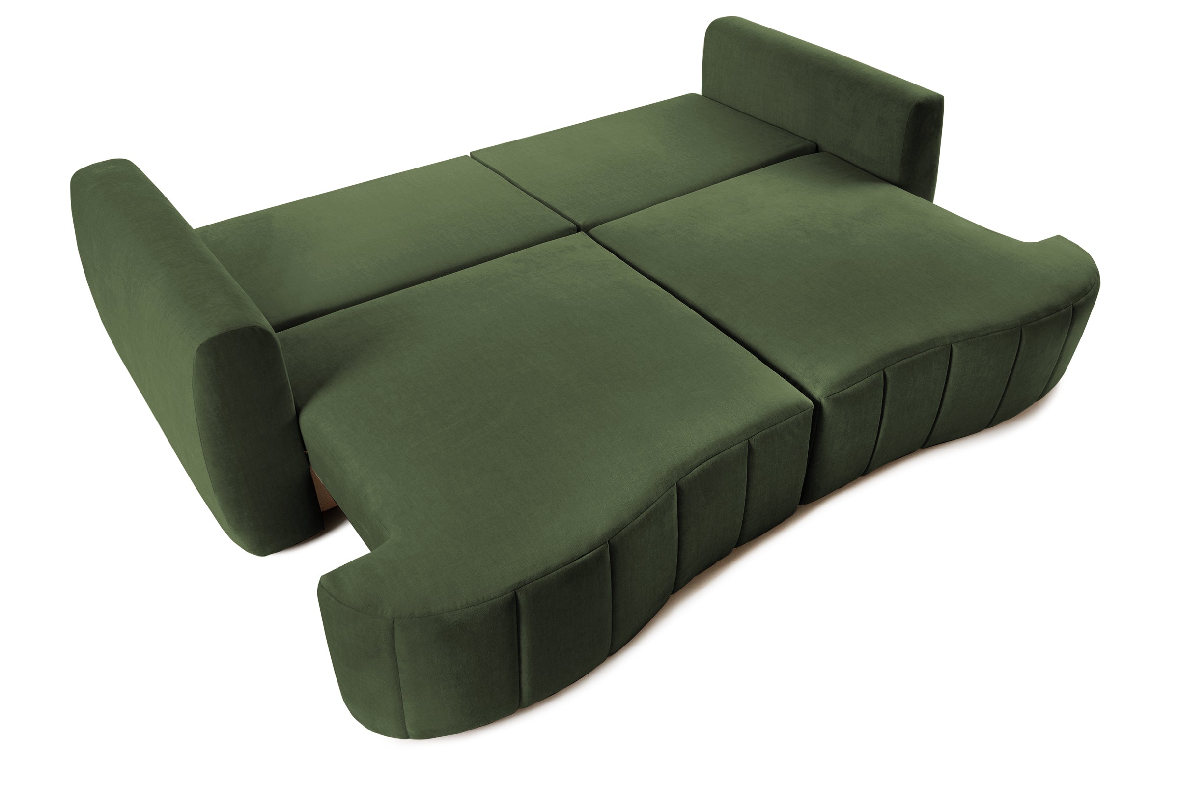 Canapea Extensibilă 3 locuri SAMBA, cu 2 lăzi depozitare, 242x127x90 cm, #Color_Verde-Vogue