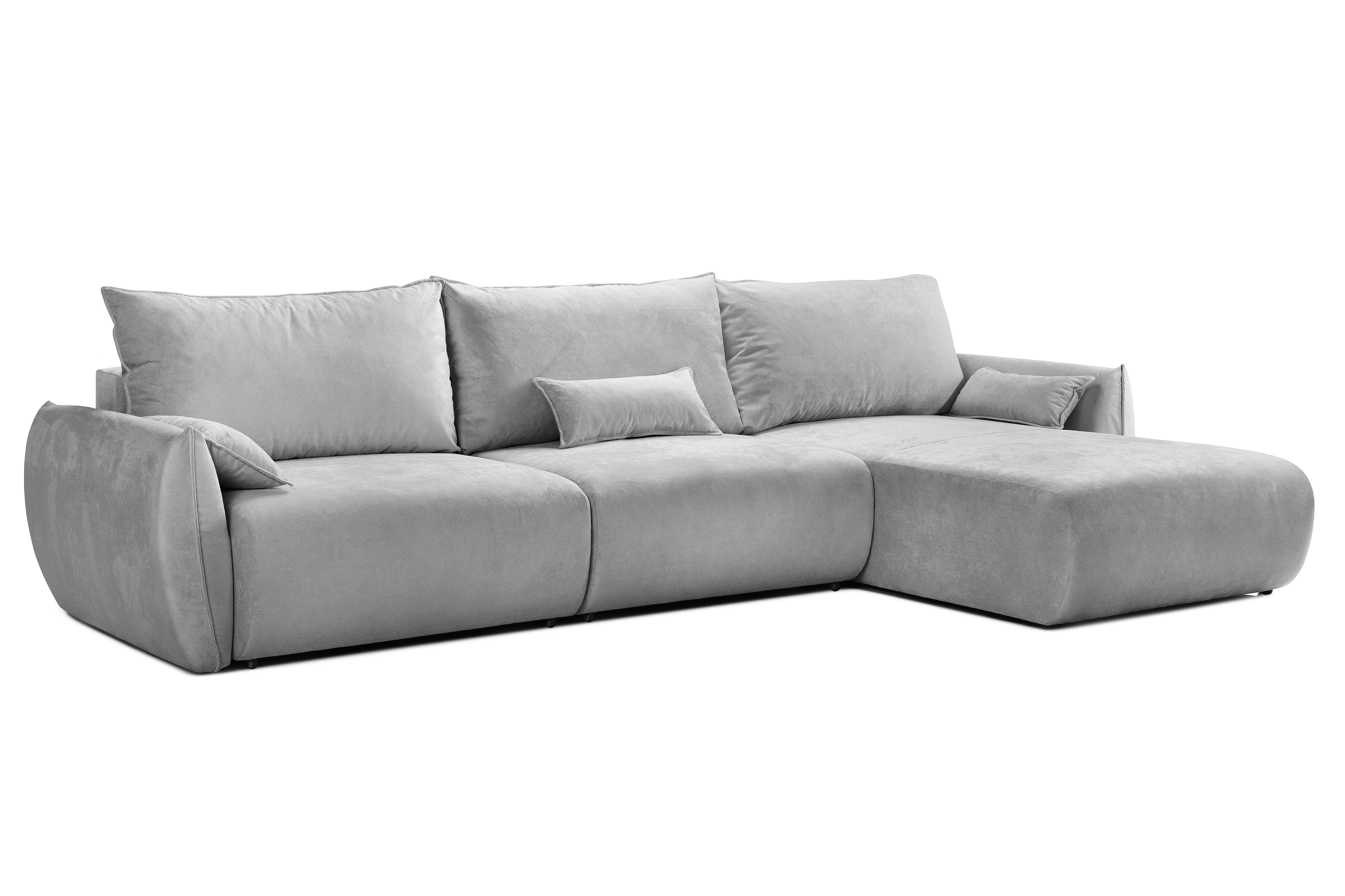 Colțar Extensibil OSAKA, cu 2 lăzi depozitare, șezlong interschimbabil, 338x190x87 cm, #color_Gri-Deschis-Havana