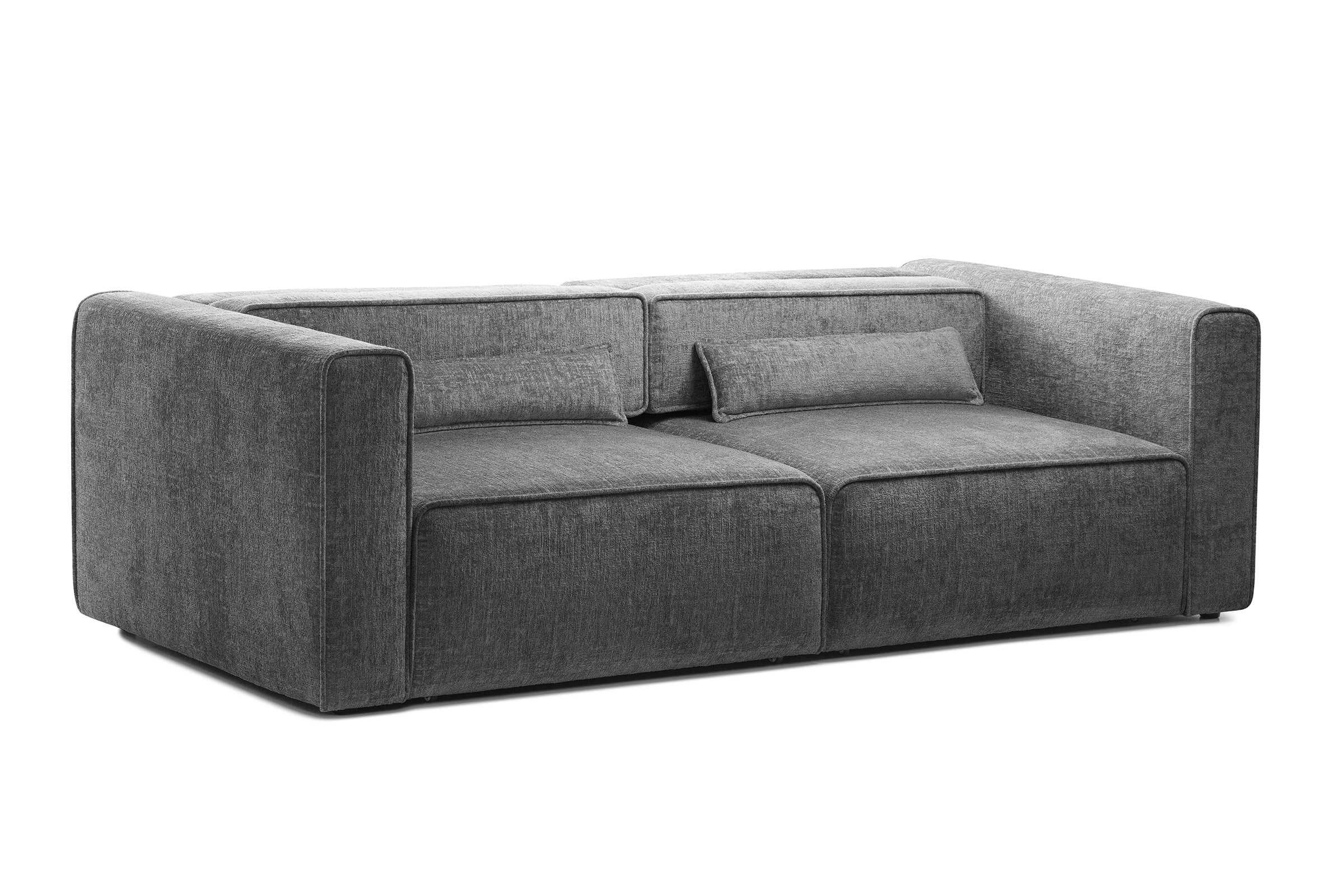 Canapea Extensibilă 3 locuri ZANETTO, cu 2 lăzi depozitare, 240x100x70 cm, #color_Gri-Onyx