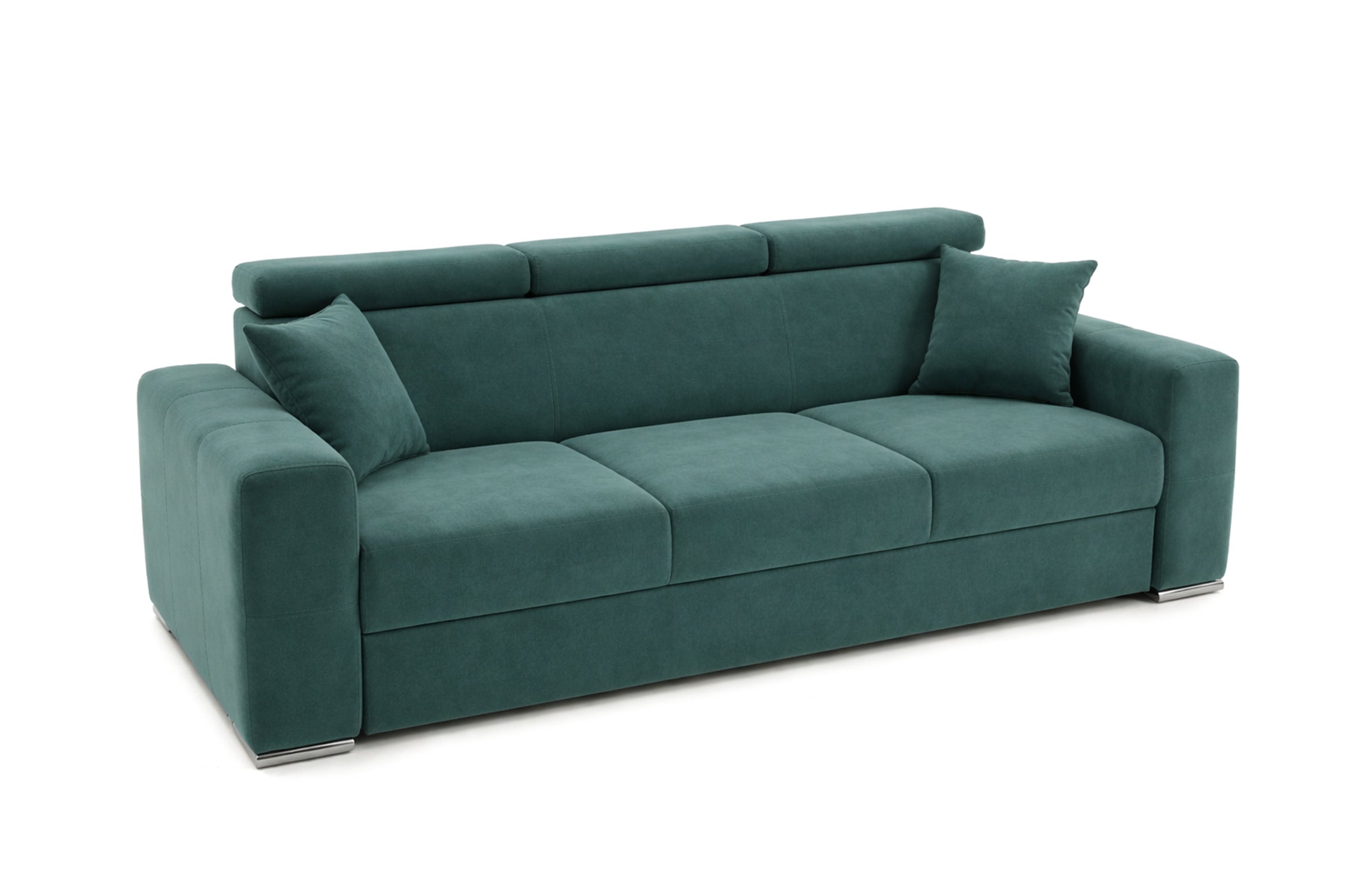 Canapea Extensibilă 3 locuri BELLAGIO, cu tetiere reglabile, 242x95x99 cm, Menta - Outlet