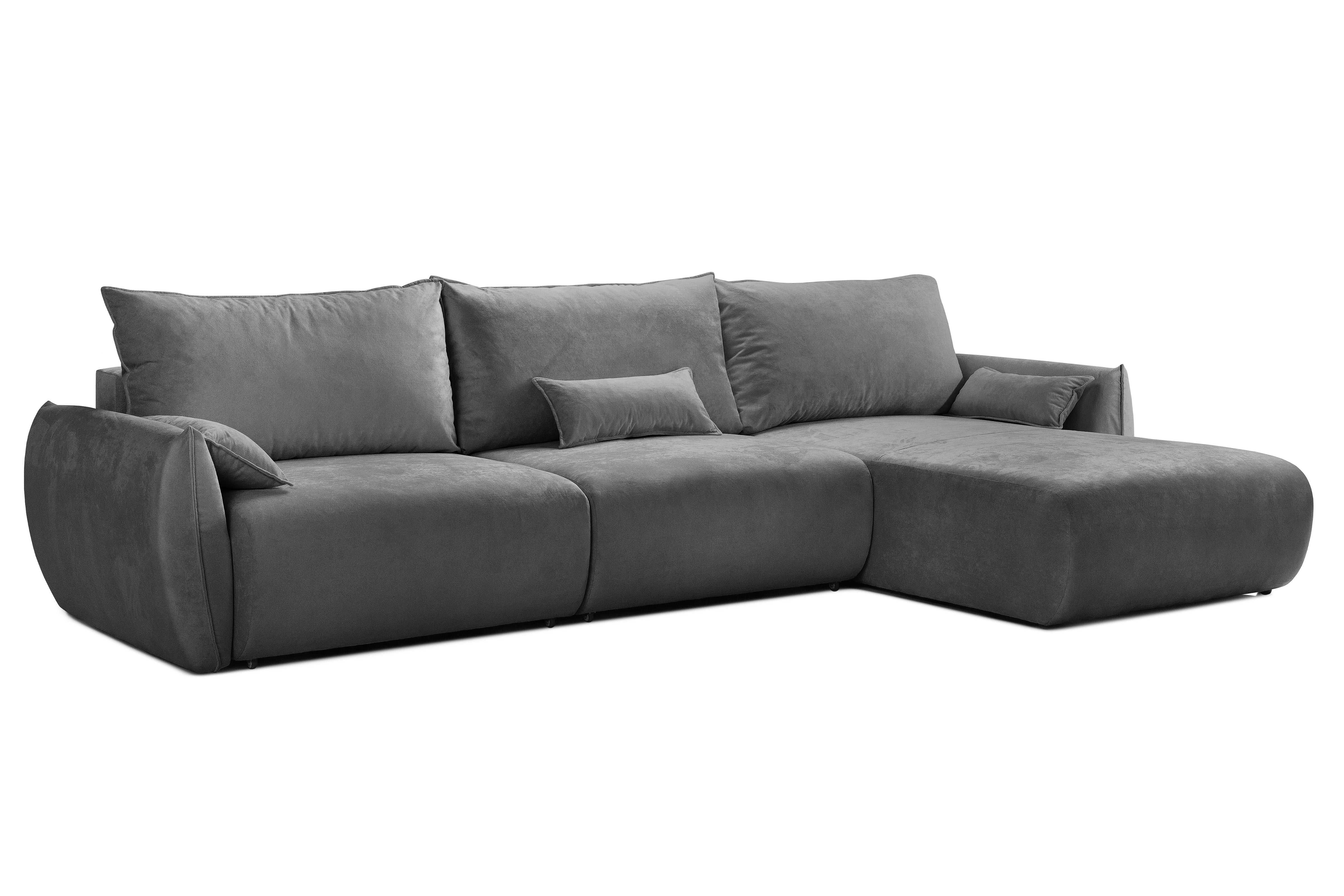 Colțar Extensibil OSAKA, cu 2 lăzi depozitare, șezlong interschimbabil, 338x190x87 cm, #color_Gri-Inchis-Havana