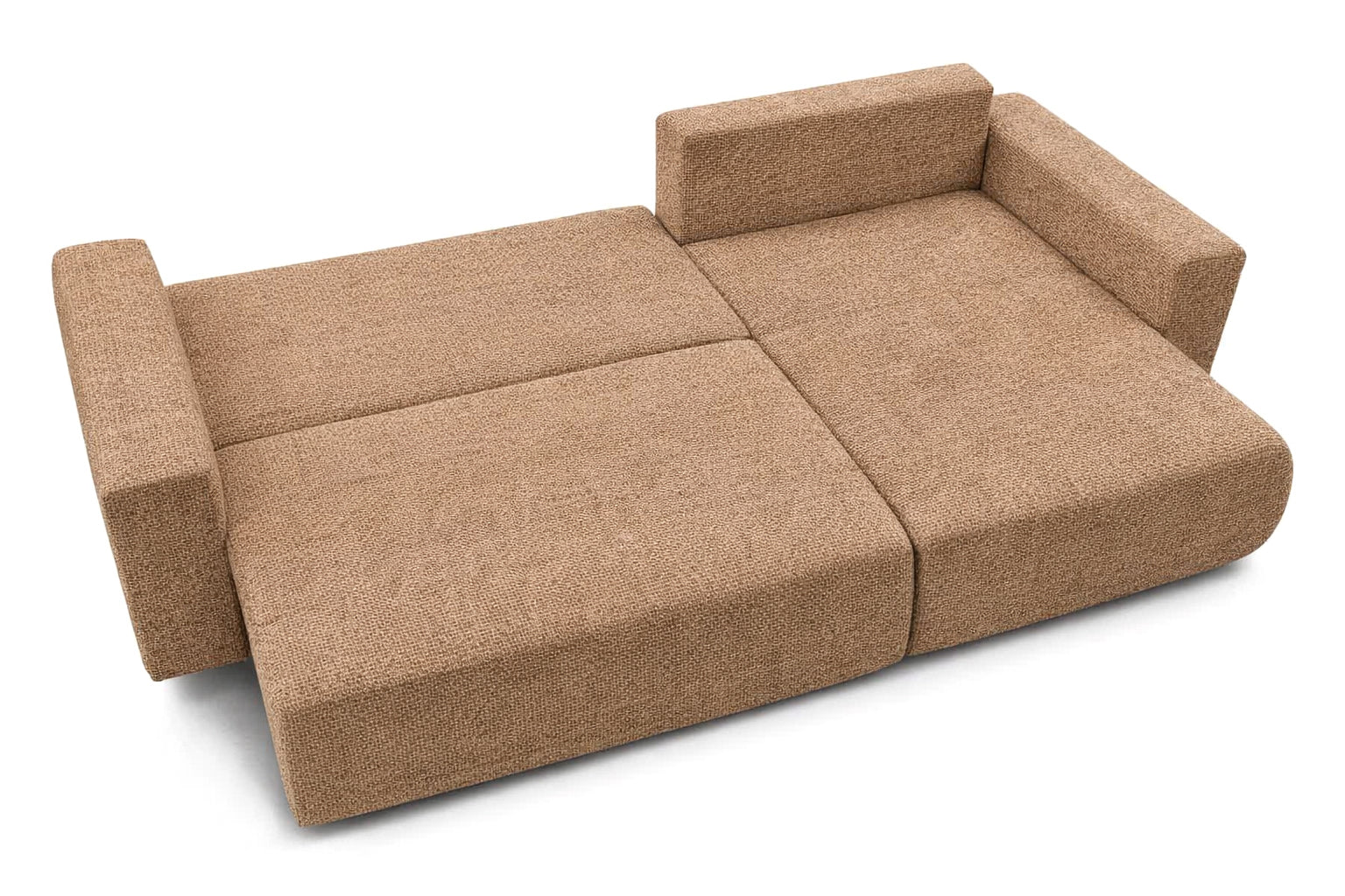 Colțar Extensibil LIVIGNO, cu ladă de depozitare, șezlong interschimbabil, 271x153x95 cm, Caramel - Outlet