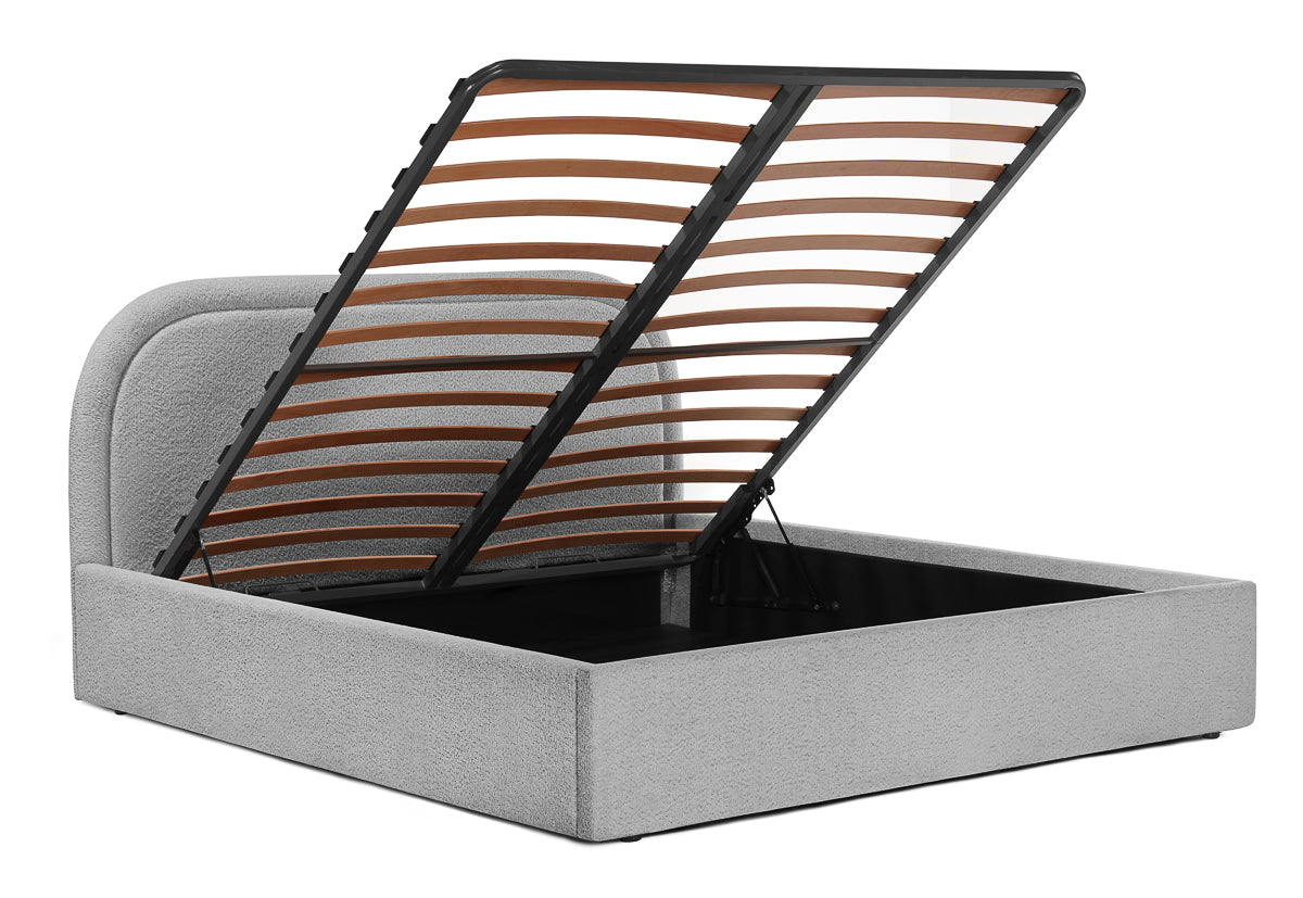 Pat Tapițat Cloud, cu somieră rabatabilă și ladă de depozitare, #color_Anthology-Gri