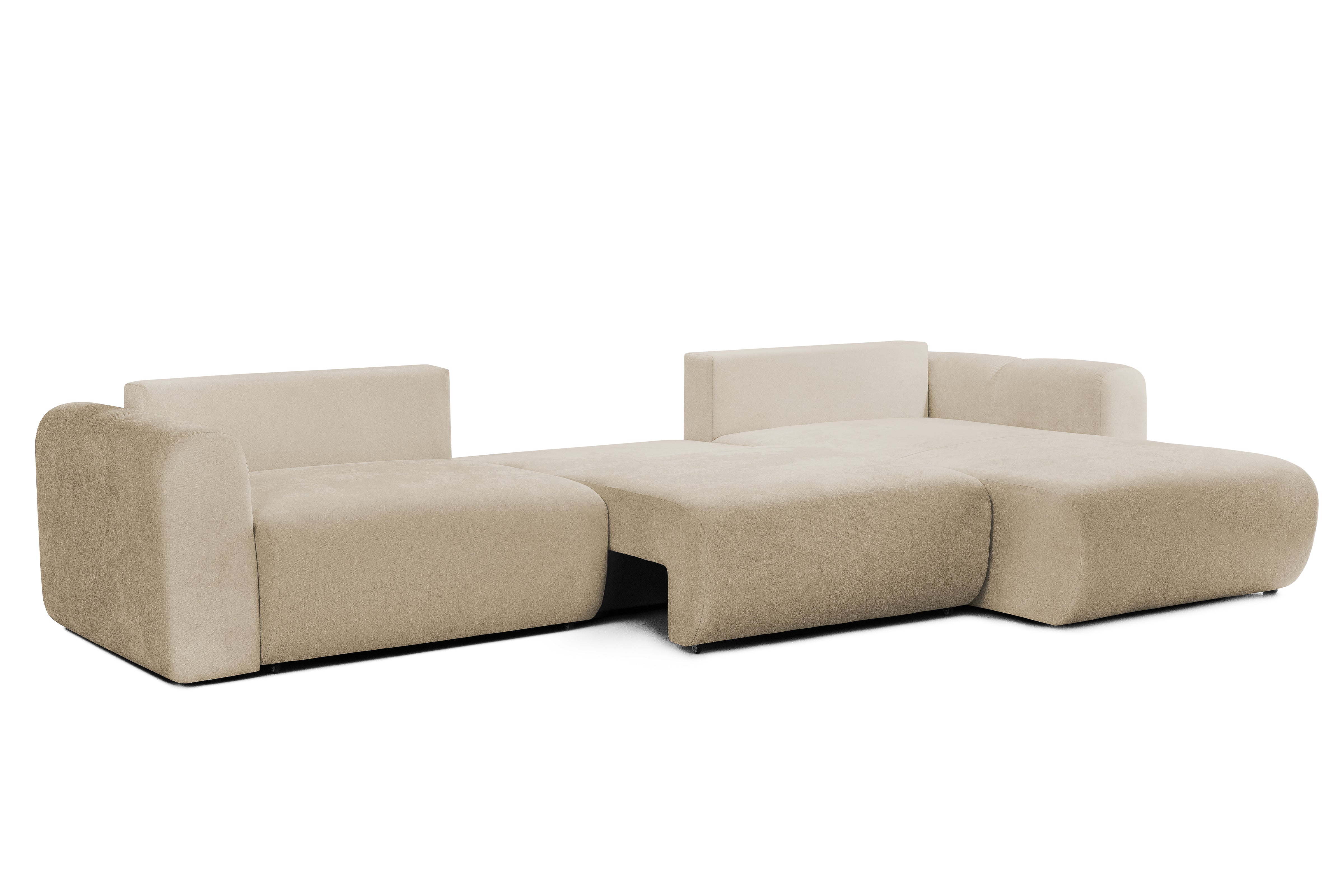 Colțar Extensibil GEORGIA, cu 2 lăzi depozitare, șezlong interschimbabil, 348x190x87 cm, #color_Bej-Havana