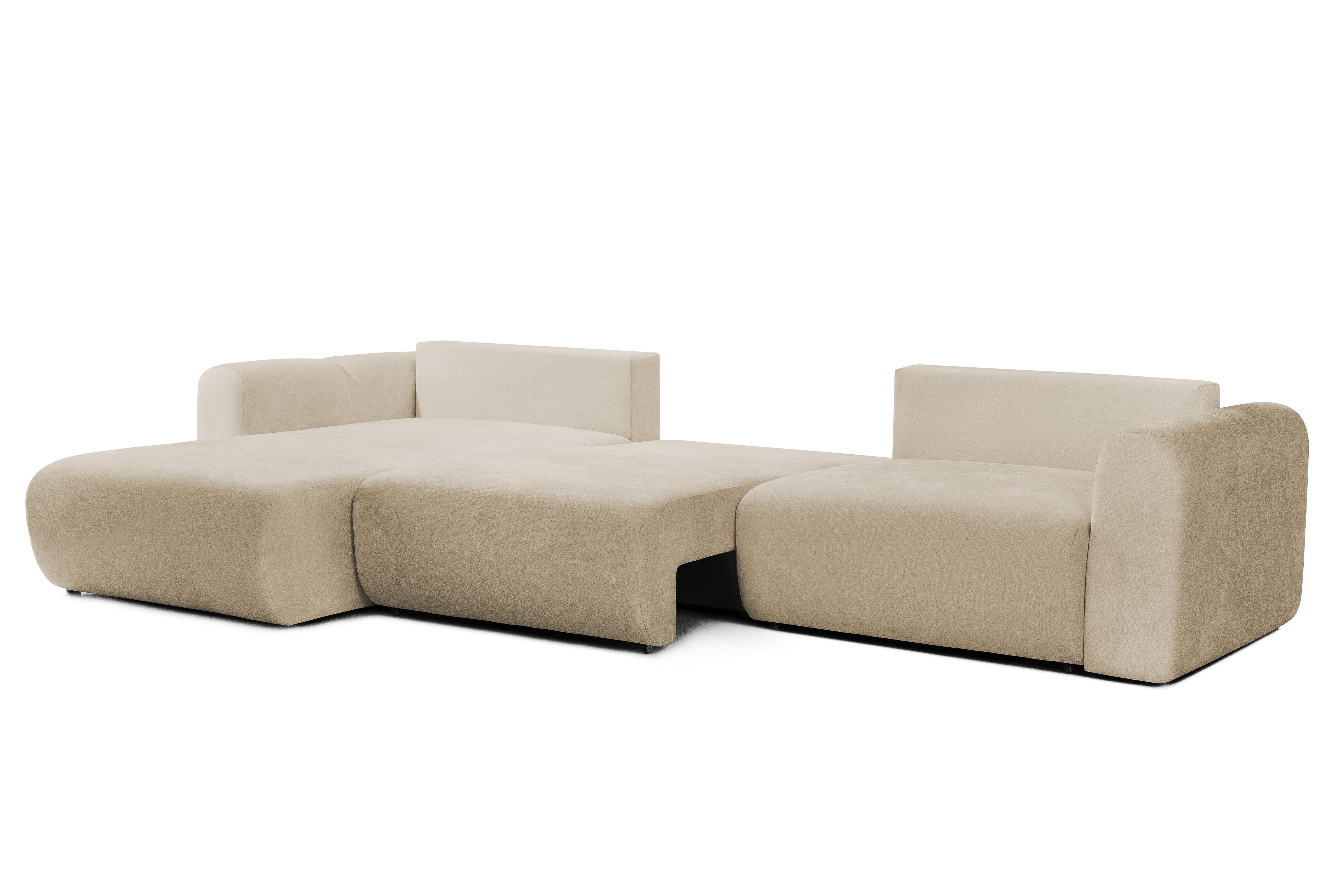 Colțar Extensibil GEORGIA, cu 2 lăzi depozitare, șezlong interschimbabil, 348x190x87 cm, #color_Bej-Havana