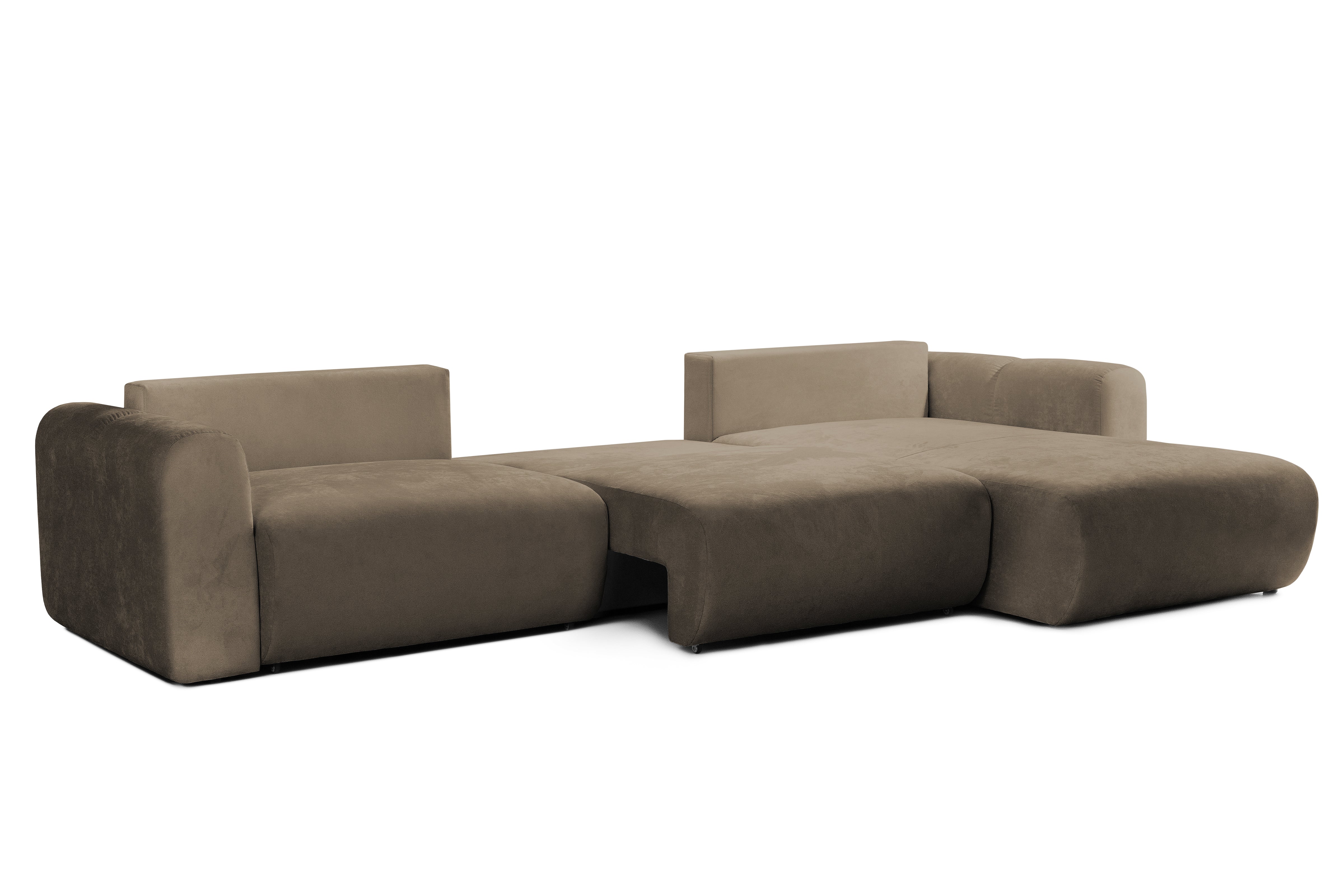 Colțar Extensibil GEORGIA, cu 2 lăzi depozitare, șezlong interschimbabil, 348x190x87 cm, #color_Cafe-Havana