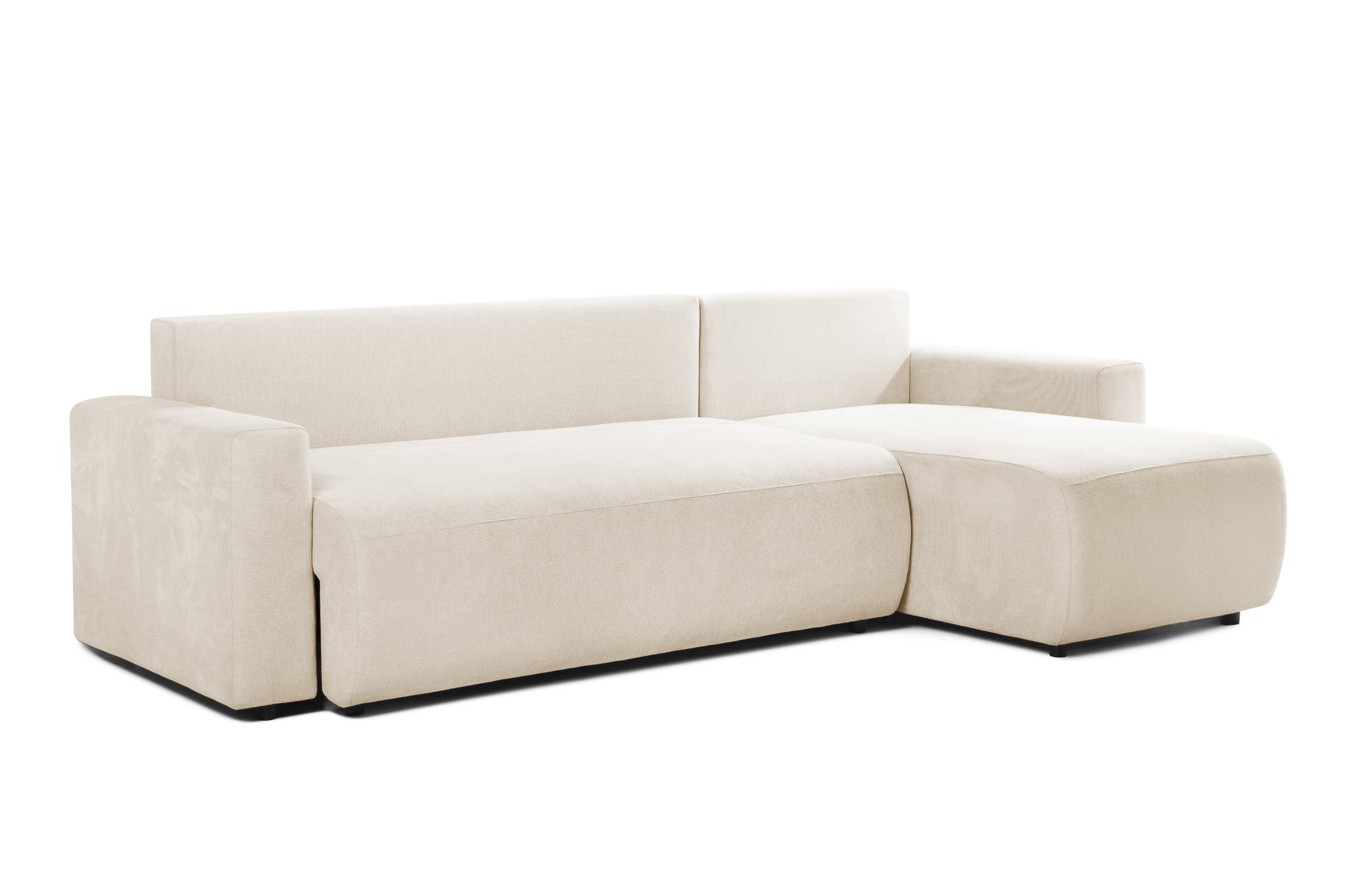 Colțar Extensibil KENZO, cu ladă de depozitare, șezlong interschimbabil, 271x153x95 cm, #color_Crem-Memphis