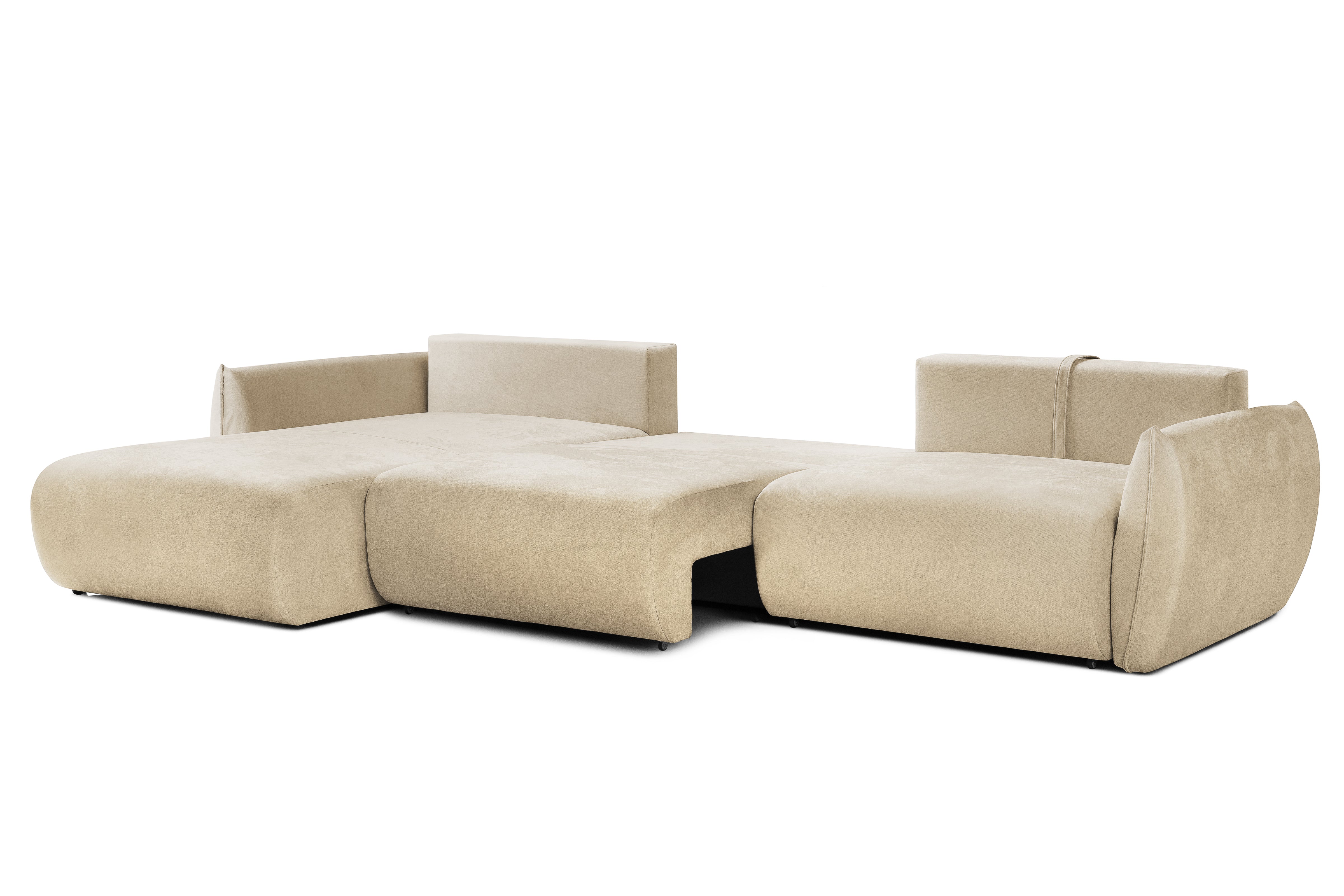 Colțar Extensibil OSAKA, cu 2 lăzi depozitare, șezlong interschimbabil, 338x190x87 cm, #color_Bej-Havana