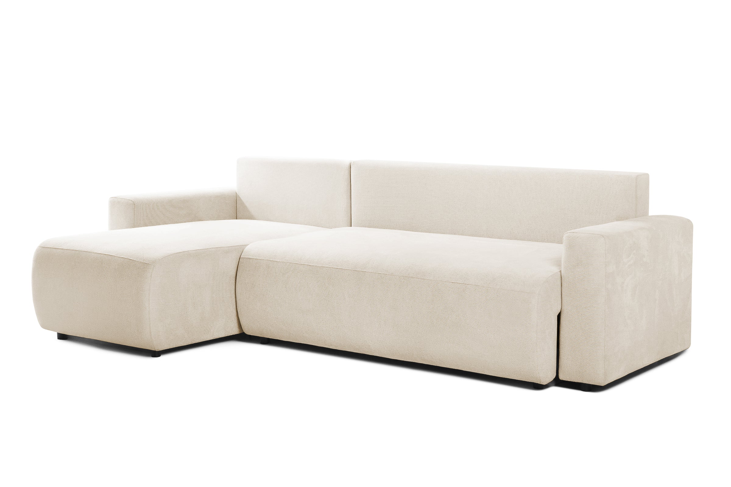 Colțar Extensibil KENZO, cu ladă de depozitare, șezlong interschimbabil, 271x153x95 cm, #color_Crem-Memphis