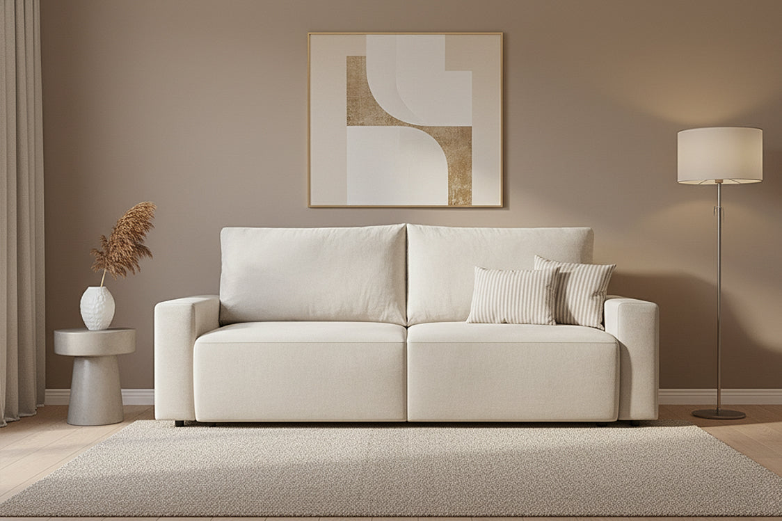 Canapea Extensibilă 3 locuri KENZO, 235x100x93 cm, #color_Crem-Memphis