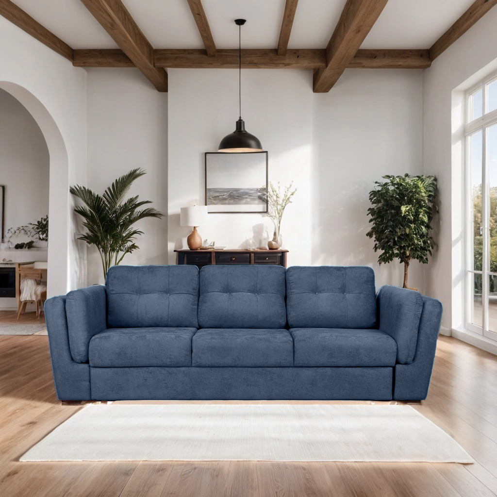 Canapea Extensibila 3 locuri JAZZ, 250x105x70 cm, Turcoaz - Prestigehome.ro - Canapea 3 Locuri - Prestige - #color_Albastru-inchis-enjoy