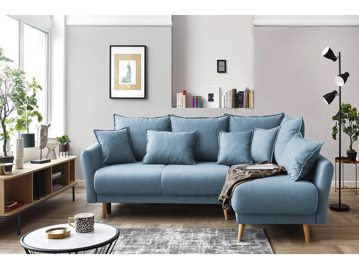 Colțar Extensibil JULIET, cu ladă de depozitare, variante stânga/dreapta, 240x166x95 cm - Prestigehome.ro - Canapea - Prestige #color_Albastru-Loft