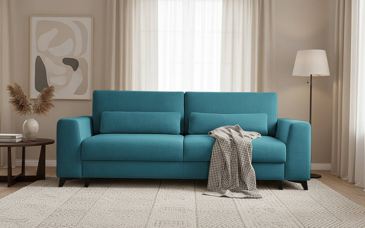 Canapea Extensibilă 3 locuri TIVOLI, 240x105x95 cm, #color_Turcoaz-Mystery