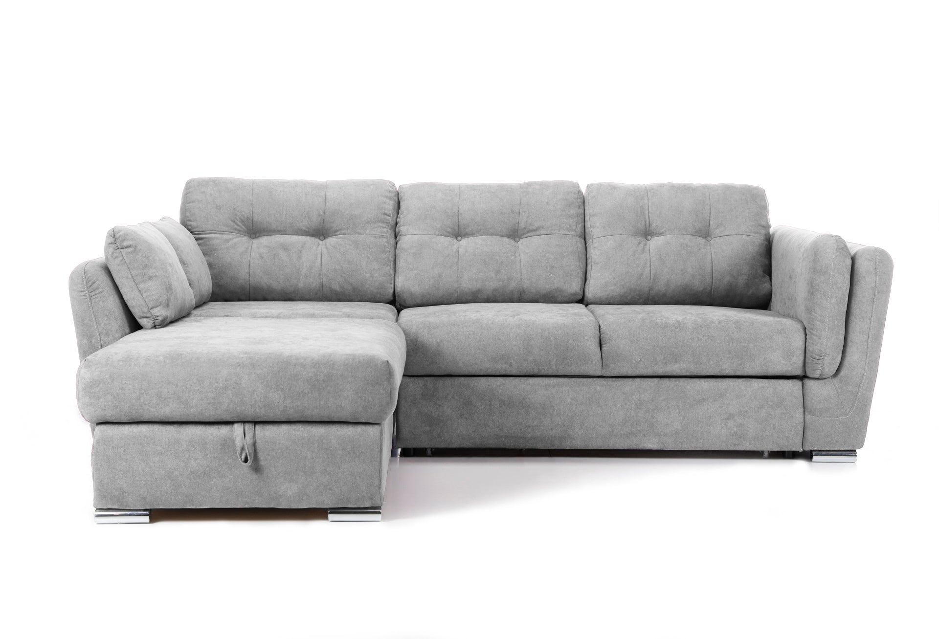 Colțar Extensibil JAZZ, cu ladă depozitare, 245 x 205 x 90 cm, #color_Gri-deschis-enjoy