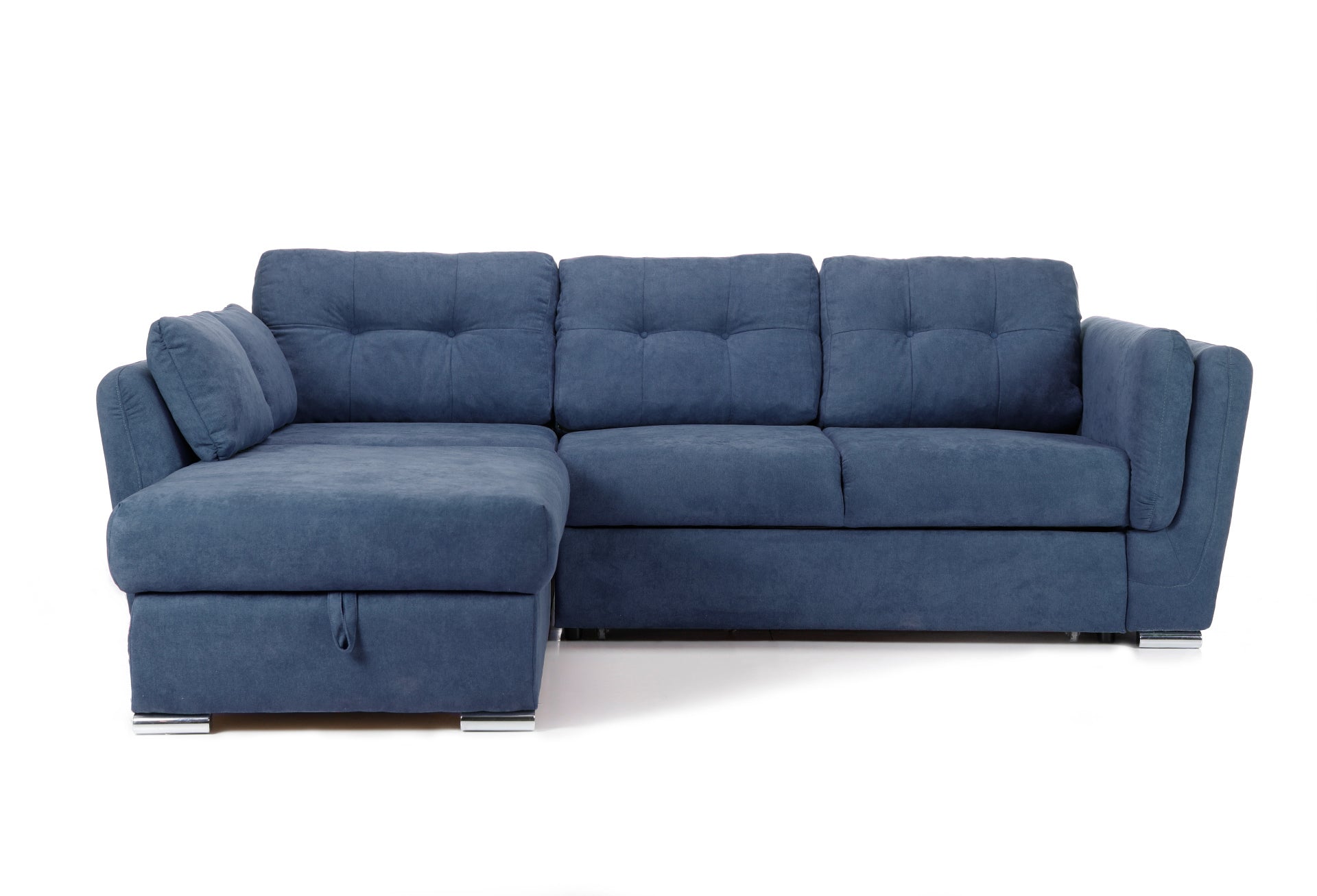 Colțar Extensibil JAZZ, cu ladă depozitare, 245 x 205 x 90 cm, #color_Albastru-Inchis-enjoy