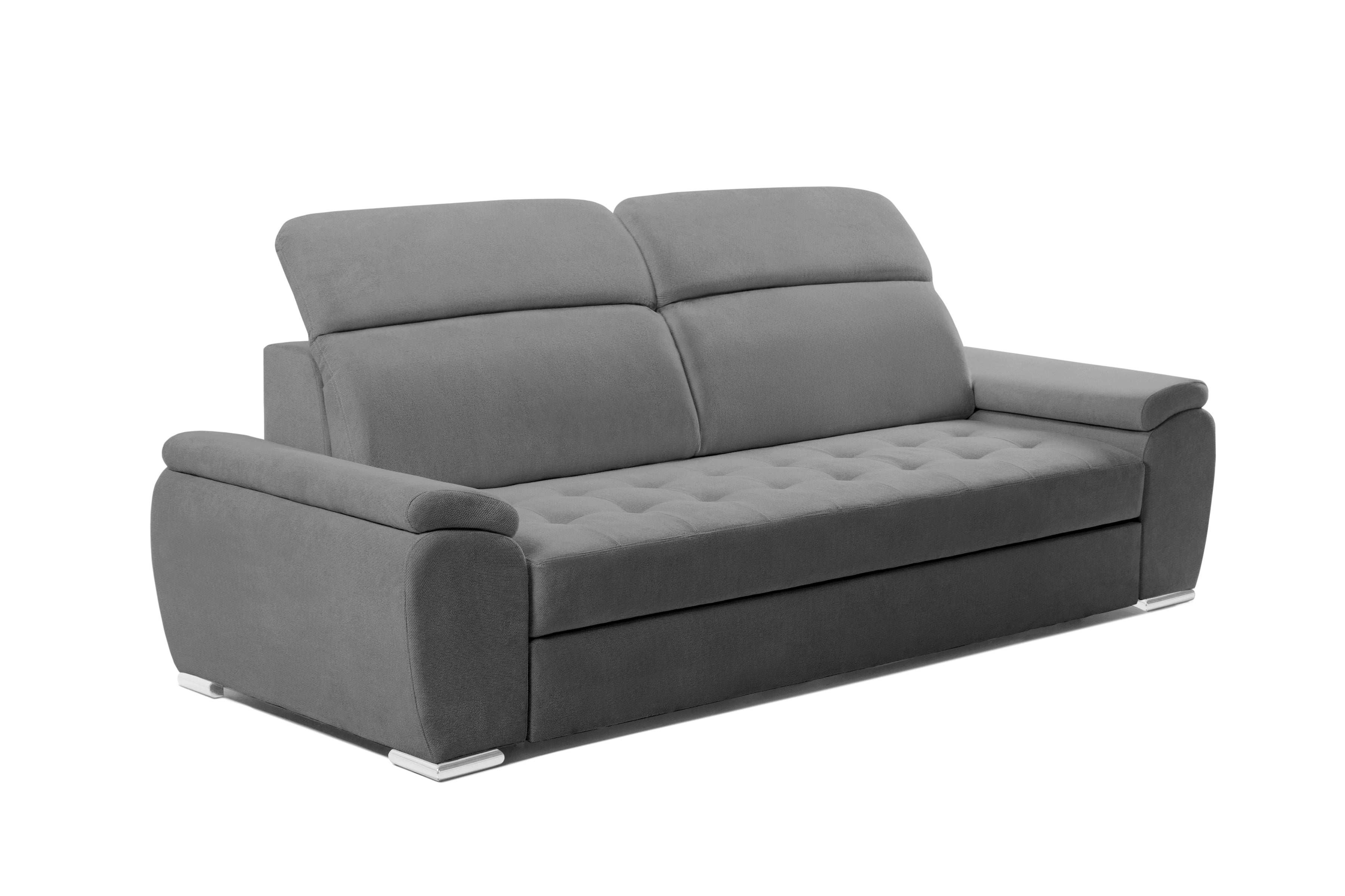 Canapea Extensibila 3 locuri TRENDY, cu tetiere, 245x105x80 cm, Prestigehome.ro - Canapea 3 Locuri - Prestige - #color_gri-cenusiu-memphis