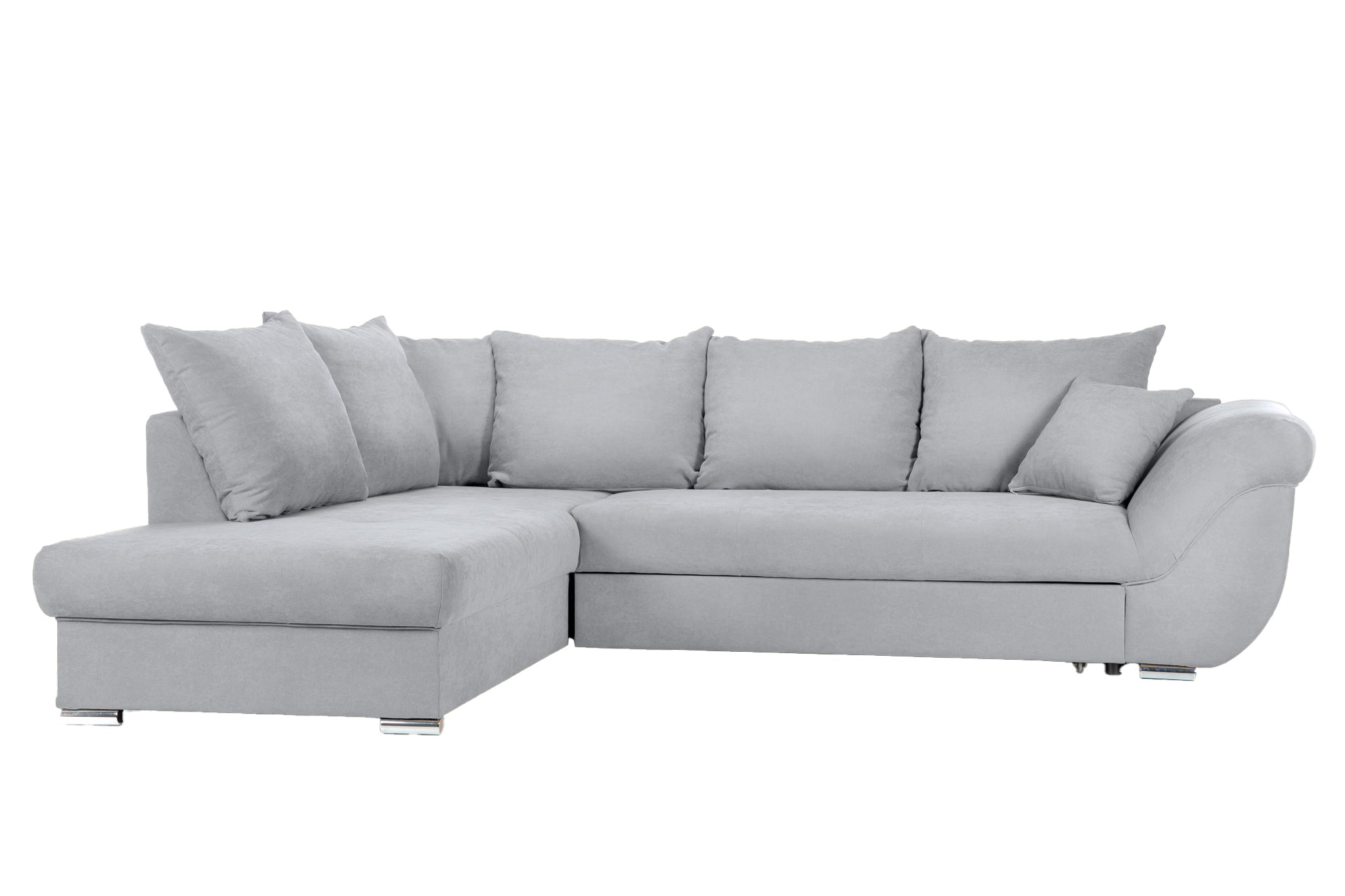 Colțar Extensibil SANTOS, variante stânga/dreapta, 295x215x80 cm, Prestigehome.ro, #color_Gri-deschis-enjoy