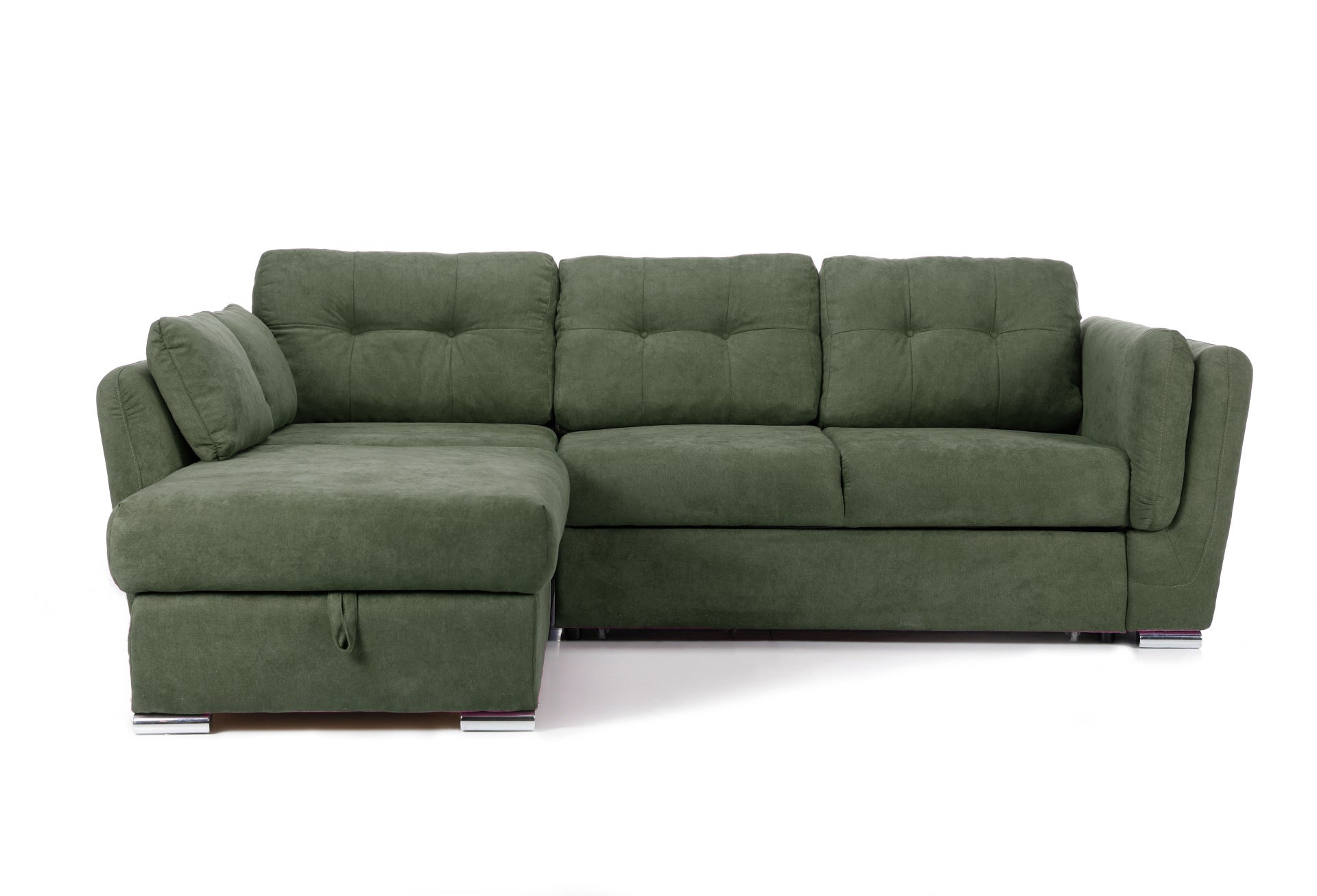 Colțar Extensibil JAZZ, cu ladă depozitare, 245 x 205 x 90 cm, #color_Verde-enjoy