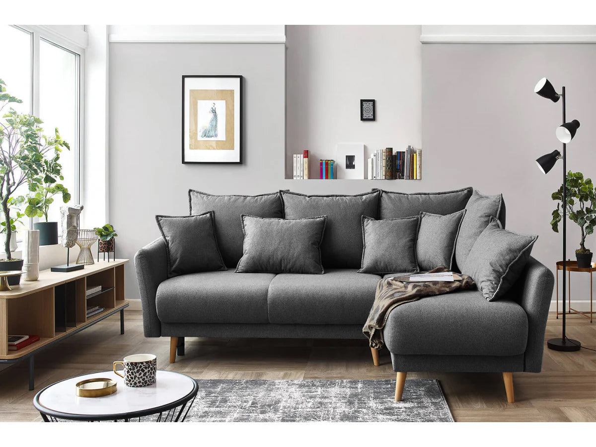 Colțar Extensibil JULIET, cu ladă de depozitare, variante stânga/dreapta, 240x166x95 cm - Prestigehome.ro - Canapea - Prestige #color_Gri-Inchis-Loft