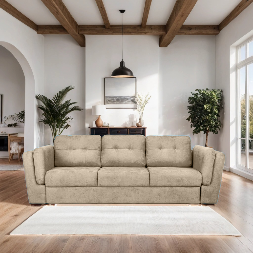 Canapea Extensibila 3 locuri JAZZ, 250x105x70 cm, Turcoaz - Prestigehome.ro - Canapea 3 Locuri - Prestige - #color_Bej-enjoy