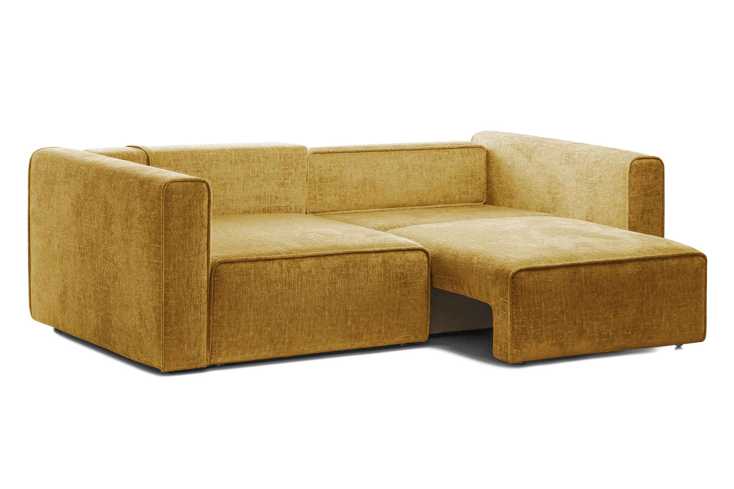 Canapea Extensibilă 3 locuri ZANETTO, cu 2 lăzi depozitare, 240x100x70 cm, #color_Galben-Onyx