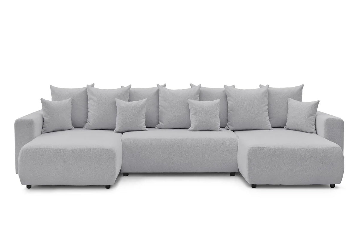 Colțar Panoramic Extensibil LIVIGNO, cu ladă de depozitare, 386x153x95 cm - Prestigehome.ro - Canapea - Prestige #color_Gri-Deschis-Anthology