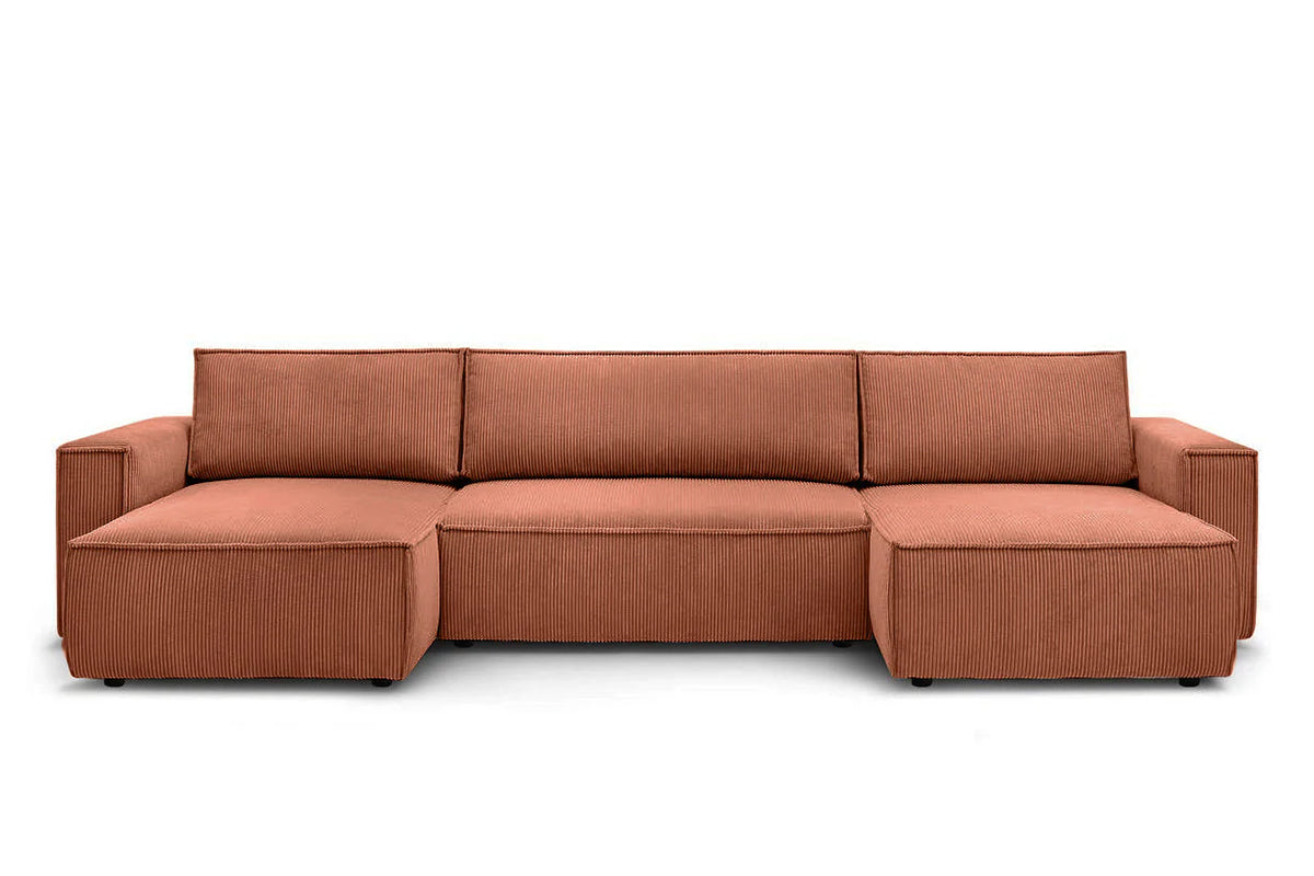 Colțar in formă de U Extensibil CLOUD, cu ladă de depozitare, 384x148x88cm - Prestigehome.ro - Coltar - Prestige - #color_Caramiziu-Zoom