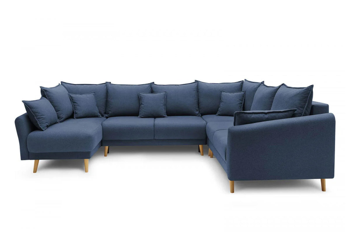 Colțar Panoramic Extensibil JULIET, cu ladă de depozitare, variante stânga/dreapta, 316x246x95 cm - Prestigehome.ro - Canapea - Prestige #color_Albastru-Inchis-Como