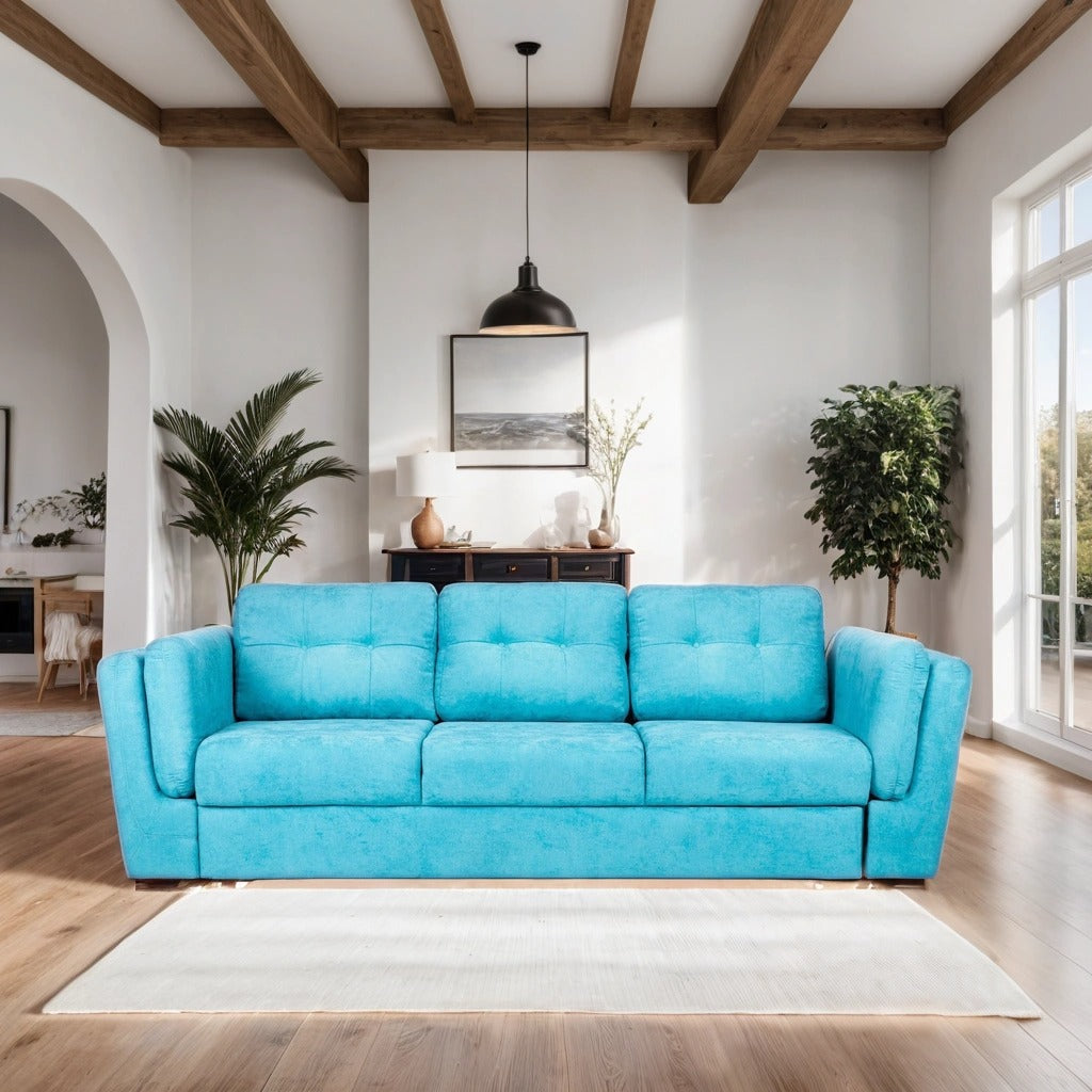 Canapea Extensibila 3 locuri JAZZ, 250x105x70 cm, Turcoaz - Prestigehome.ro - Canapea 3 Locuri - Prestige - #color_turcoaz-enjoy