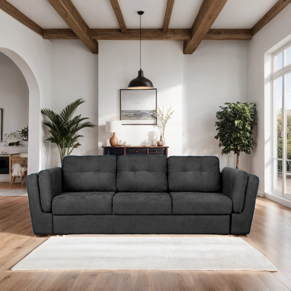 Canapea Extensibila 3 locuri JAZZ, 250x105x70 cm, Turcoaz - Prestigehome.ro - Canapea 3 Locuri - Prestige -#color_gri-inchis-enjoy