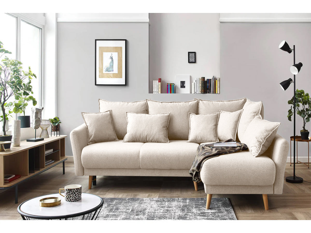 Colțar Extensibil JULIET, cu ladă de depozitare, variante stânga/dreapta, 240x166x95 cm - Prestigehome.ro - Canapea - Prestige #color_Crem-Loft