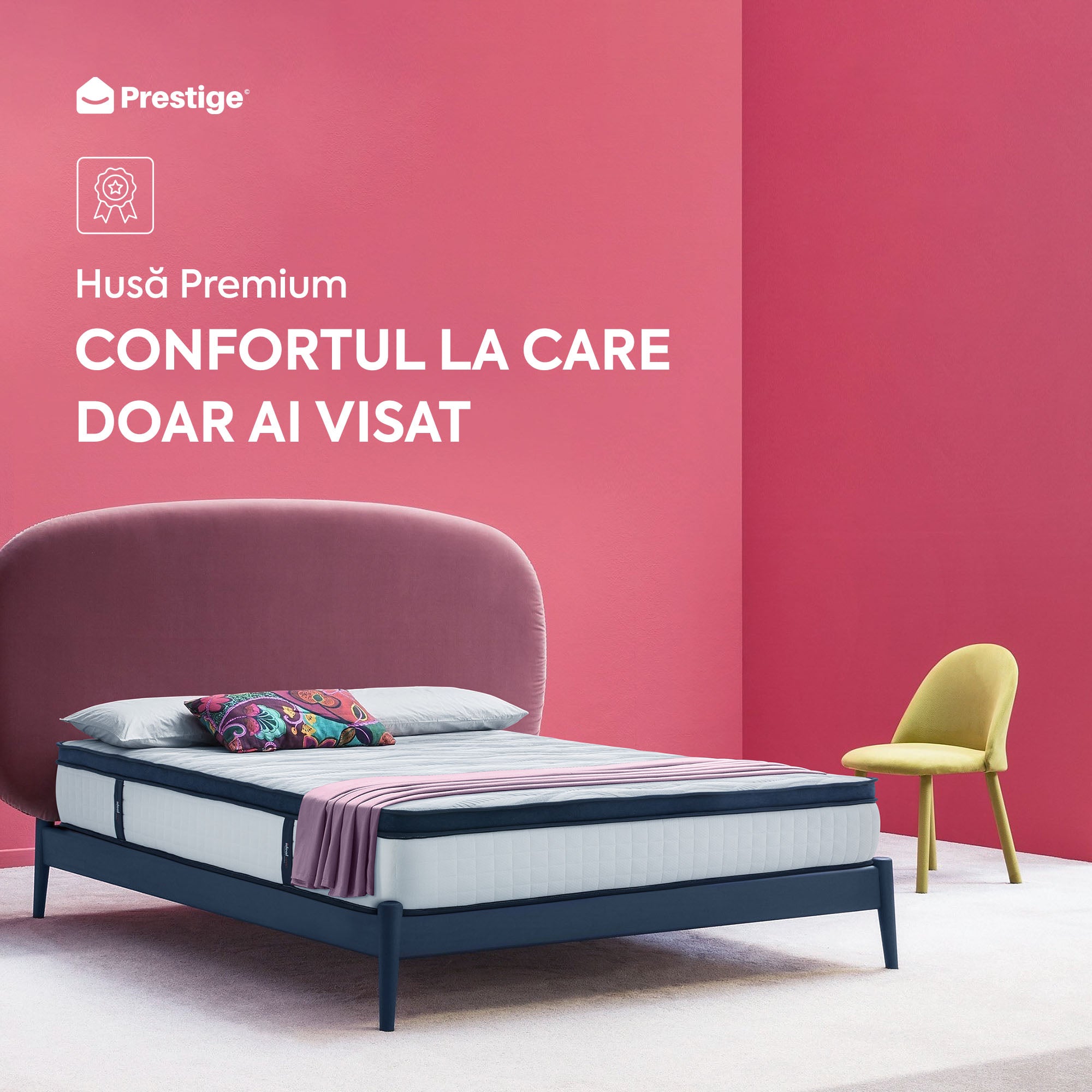 Saltea Ideal Sleep HOTEL SERIES CALIFORNIA LUX MEMORY, Arcuri Bonell, spumă poliuretanică elastică, spumă cu memorie, husă cu aerisire optimă, superortopedică, Grosime 28 cm - Prestige Home