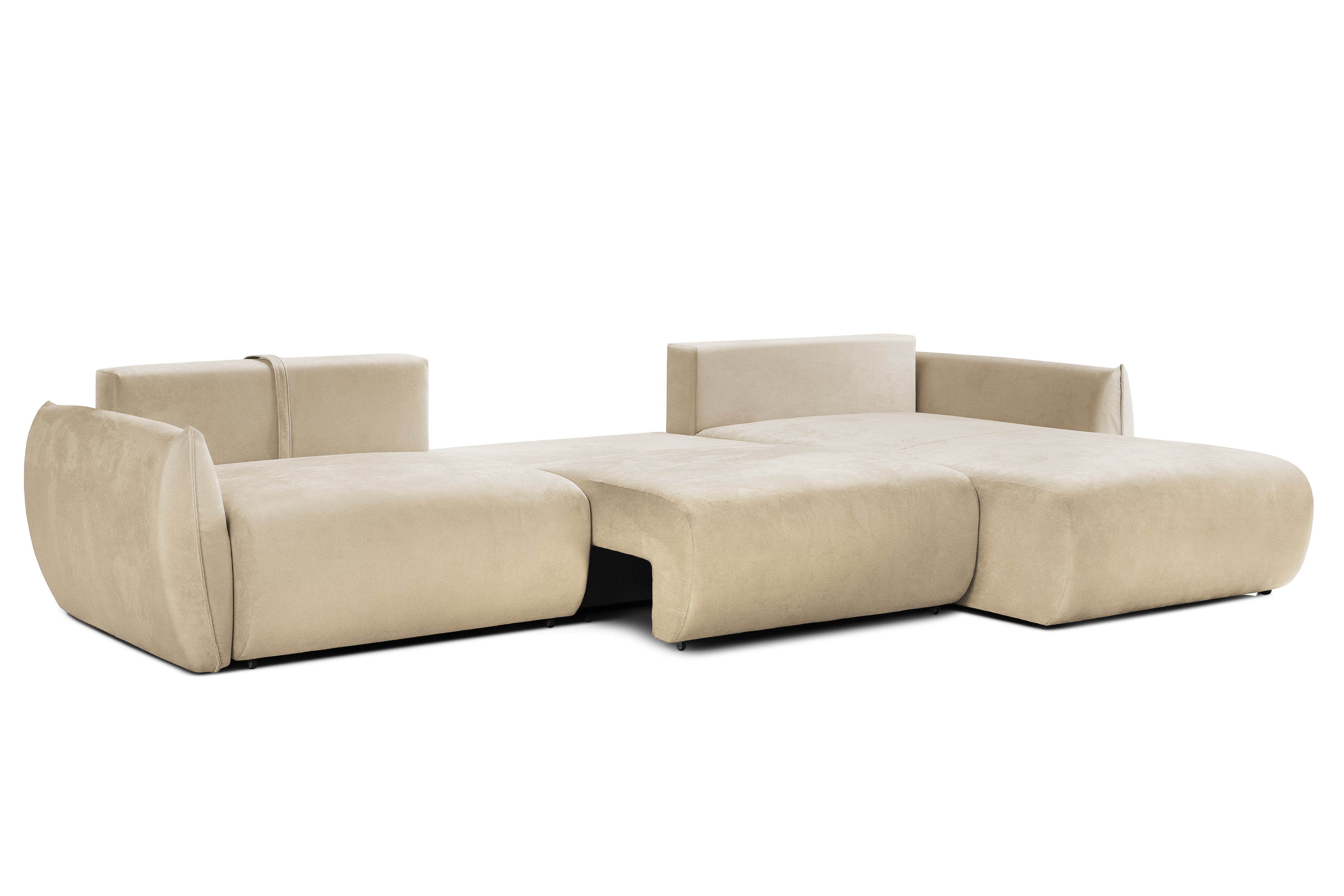 Colțar Extensibil OSAKA, cu 2 lăzi depozitare, șezlong interschimbabil, 338x190x87 cm, #color_Bej-Havana