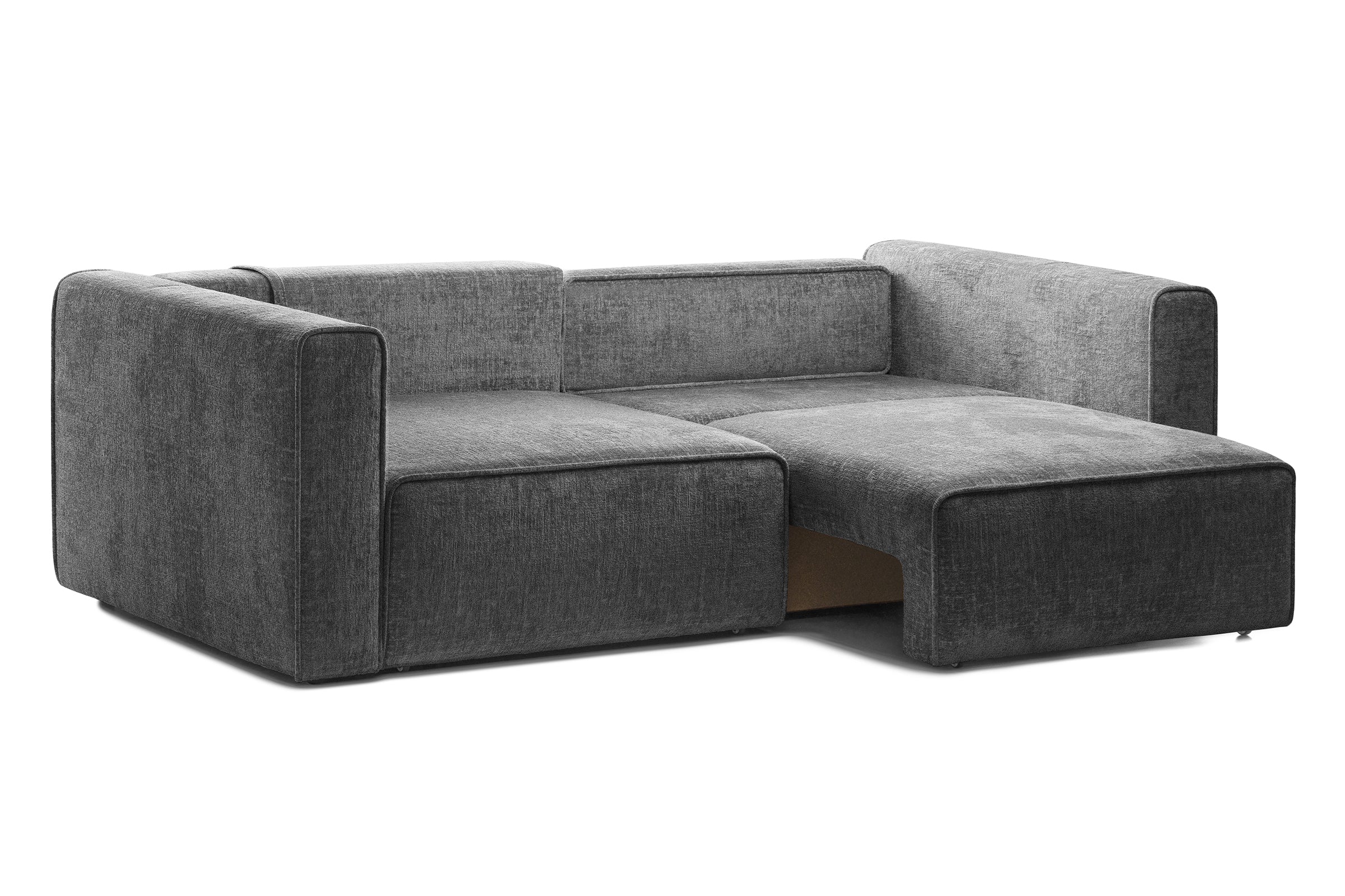 Canapea Extensibilă 3 locuri ZANETTO, cu 2 lăzi depozitare, 240x100x70 cm, #color_Gri-Onyx