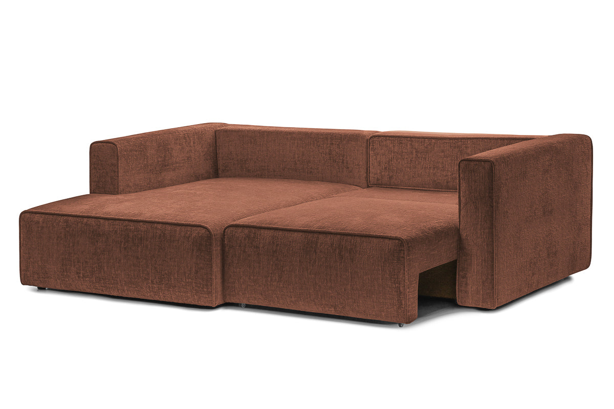 Coltar Extensibil 3 locuri ZANETTO, cu lada de depozitare, 240x160x70 cm, #color_Bordeaux-Onyx