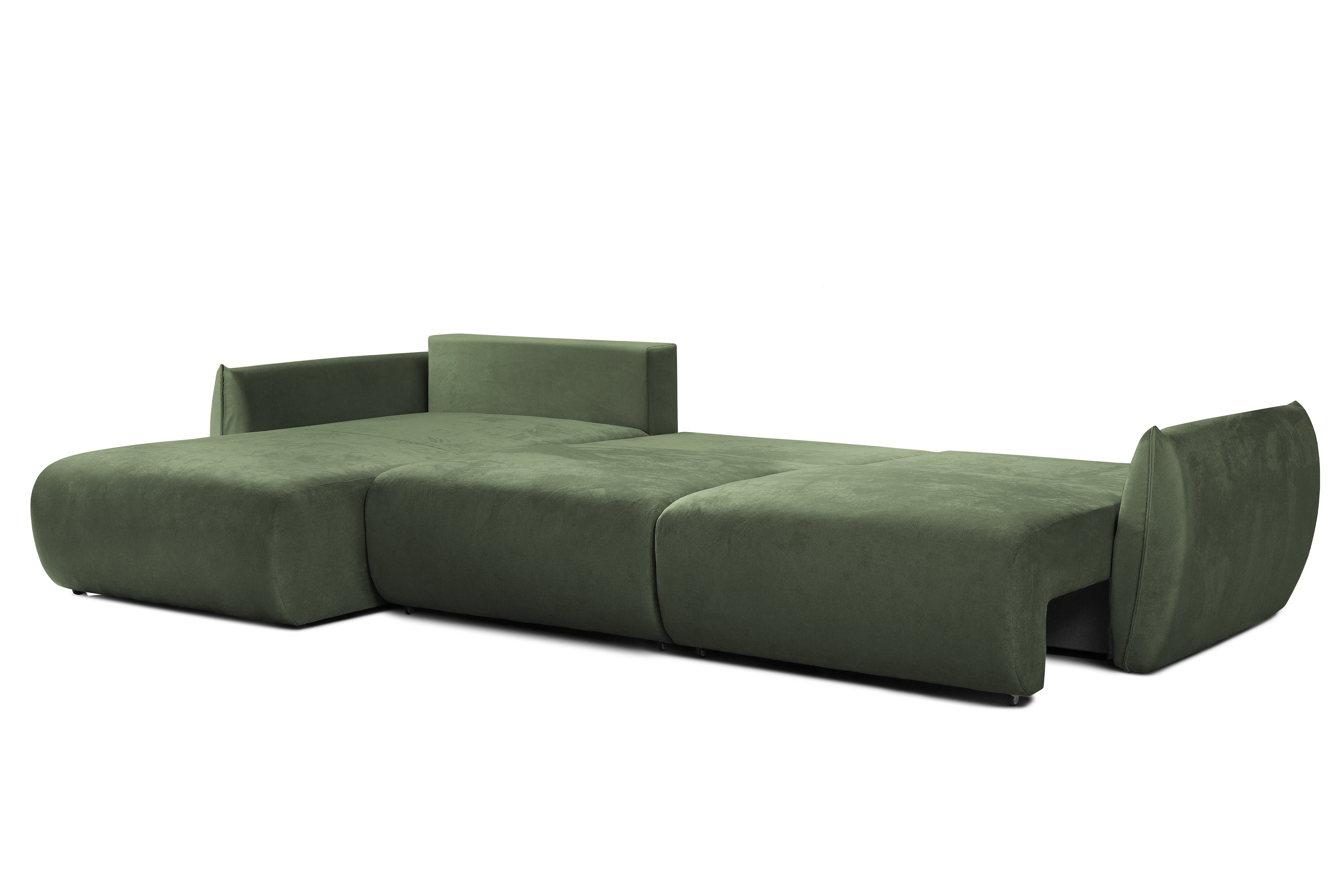 Colțar Extensibil OSAKA, cu 2 lăzi depozitare, șezlong interschimbabil, 338x190x87 cm, #color_Verde-Havana