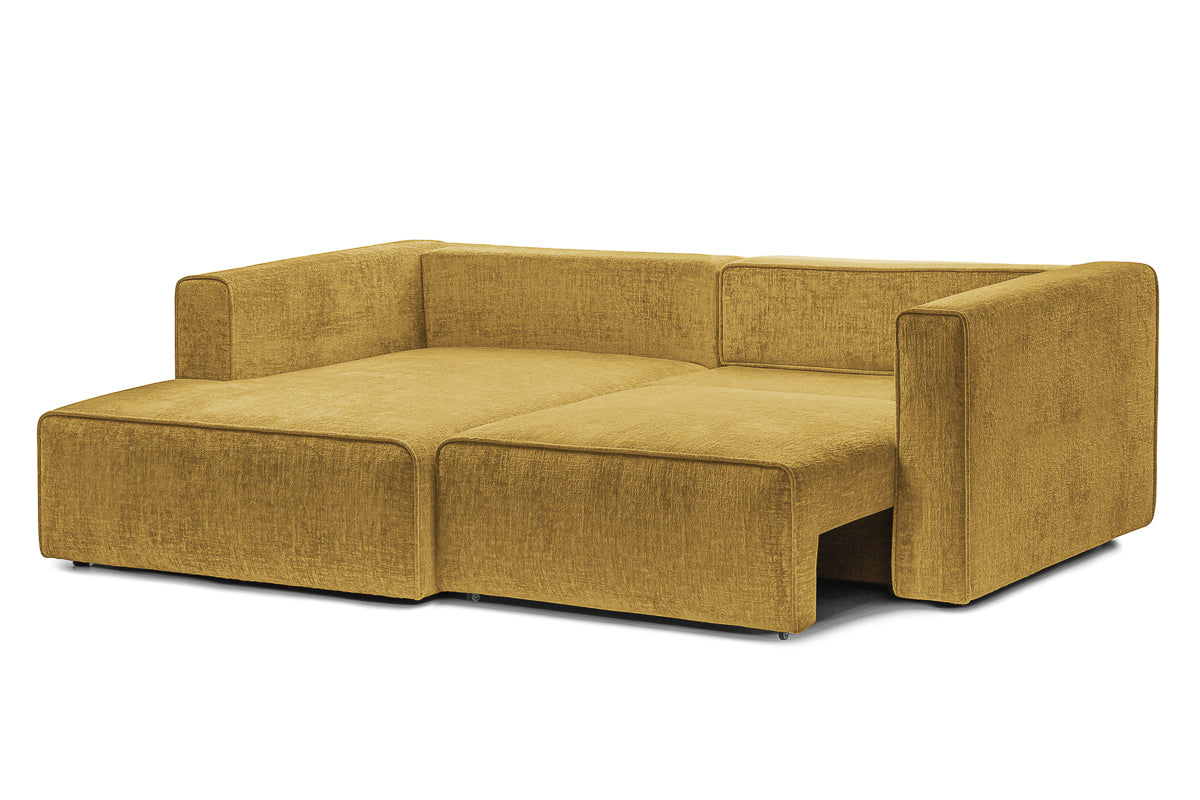 Coltar Extensibil 3 locuri ZANETTO, cu lada de depozitare, 240x160x70 cm, #color_Galben-Onyx