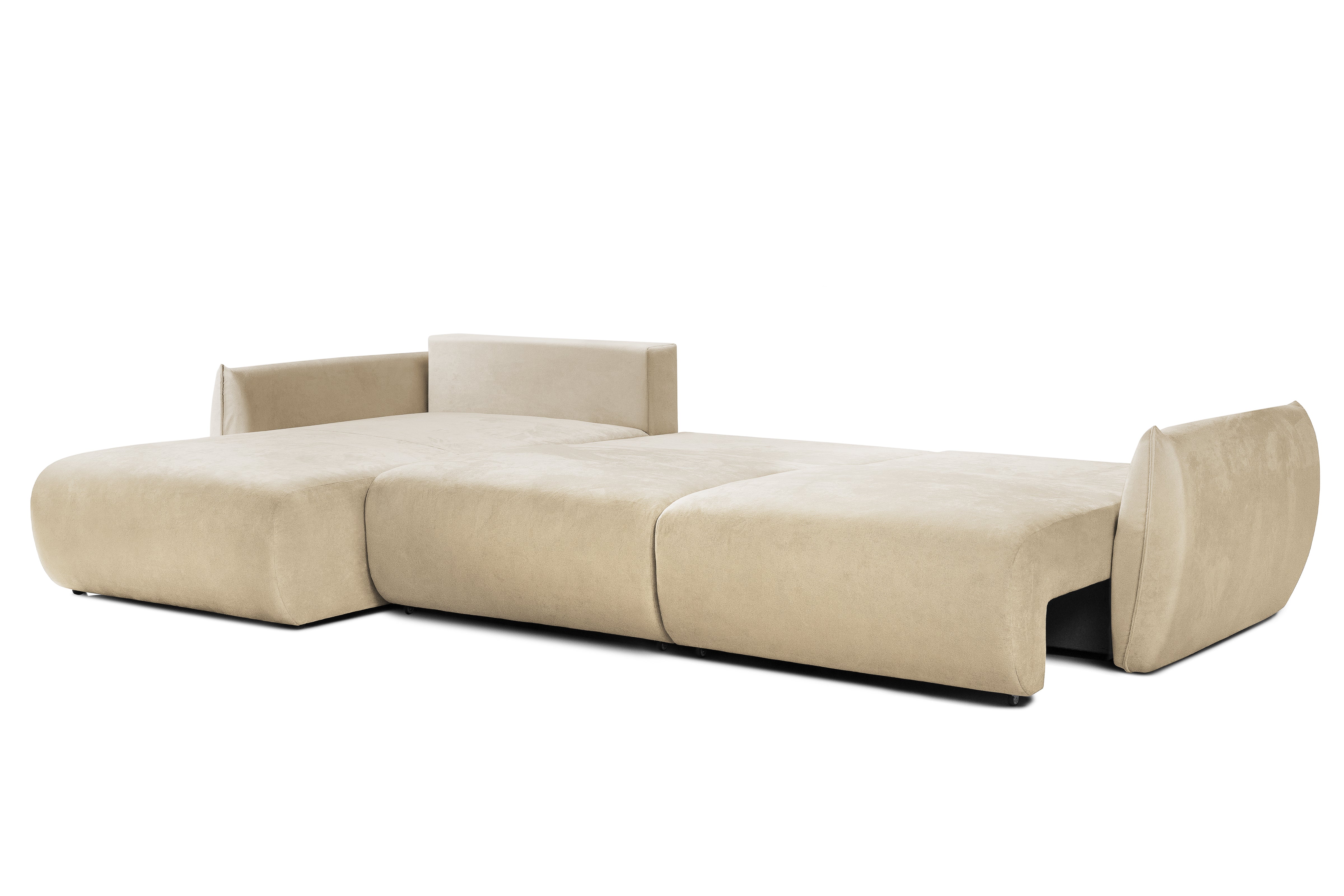 Colțar Extensibil OSAKA, cu 2 lăzi depozitare, șezlong interschimbabil, 338x190x87 cm, #color_Bej-Havana