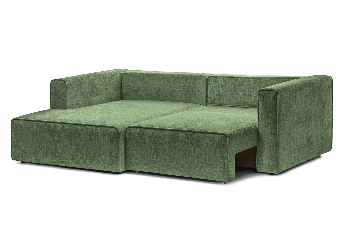 Coltar Extensibil 3 locuri ZANETTO, cu lada de depozitare, 240x160x70 cm, #color_Verde-Onyx