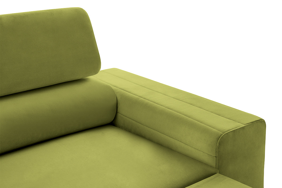 Canapea Extensibilă 3 locuri TIME, cu tetiere reglabile, cu suport lombar, 255x97x94 cm #color_Verde-Olive-Velluto